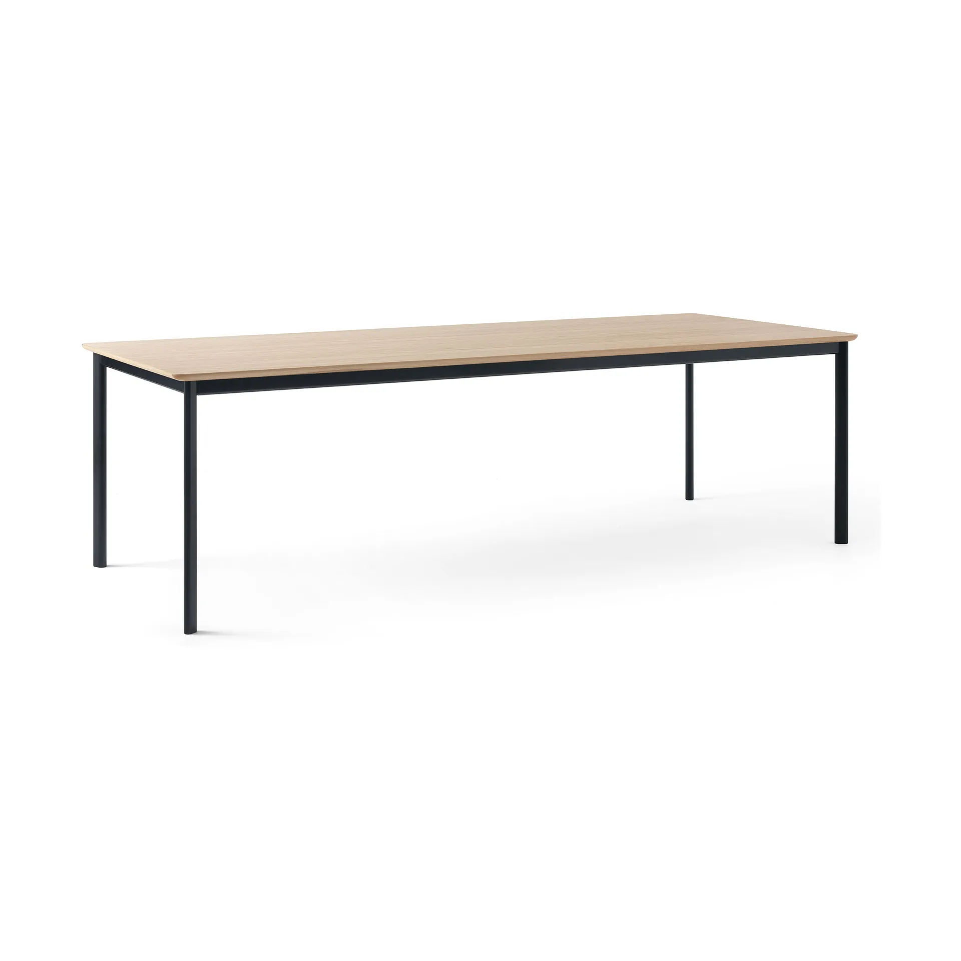 Drip HW117 dining table 103x253 cm, Black frame-clear lacq. oak &Tradition