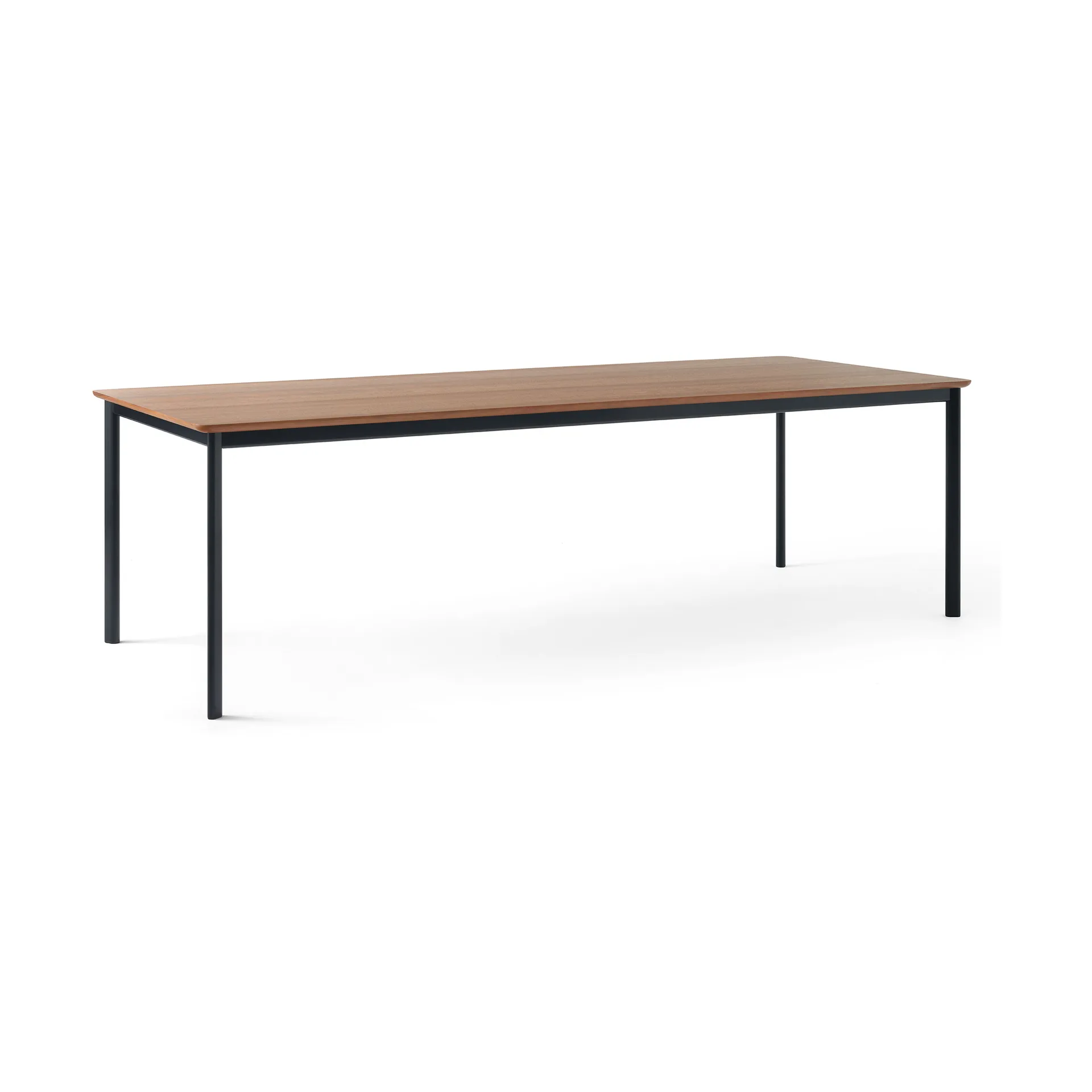 Drip HW117 dining table 103x253 cm, Black frame-clear lacq. walnut &Tradition