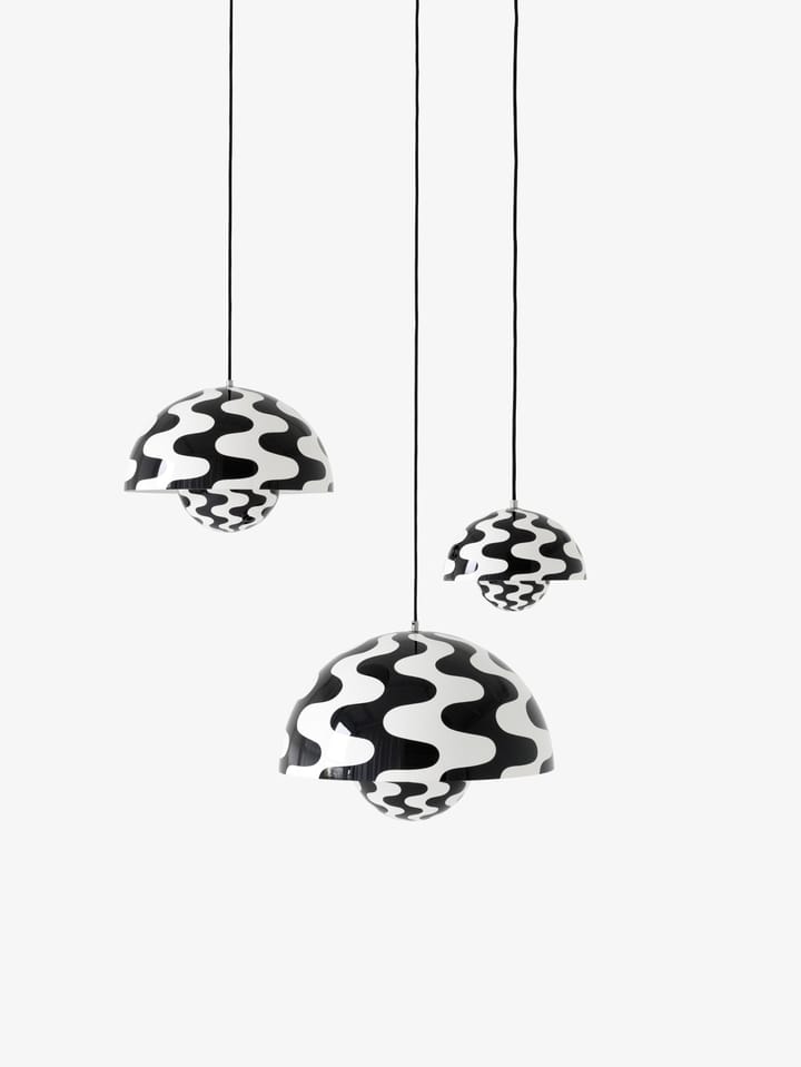 FlowerPot pendant big VP2 - Black-white pattern - &Tradition