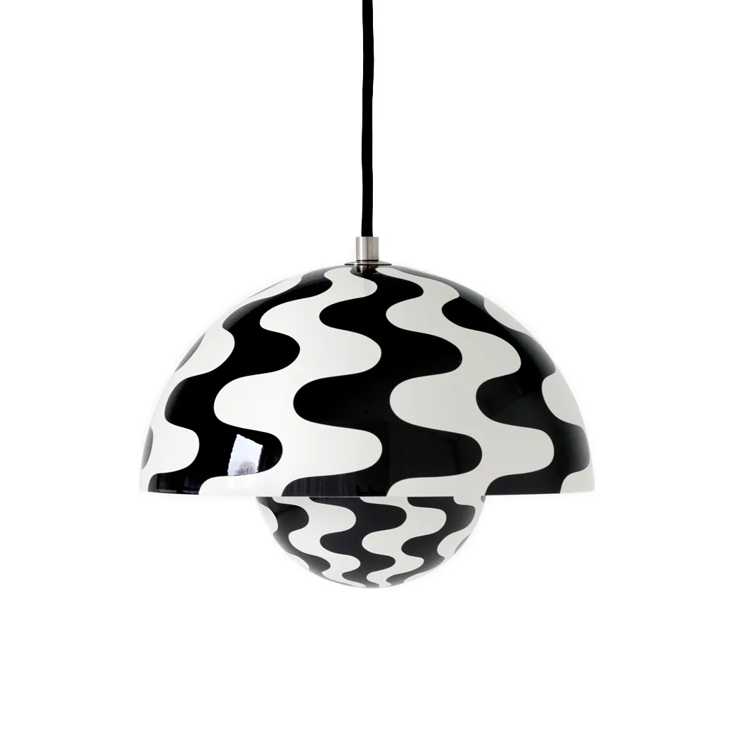 Flowerpot VP1 pendant lamp, Black-white pattern &Tradition