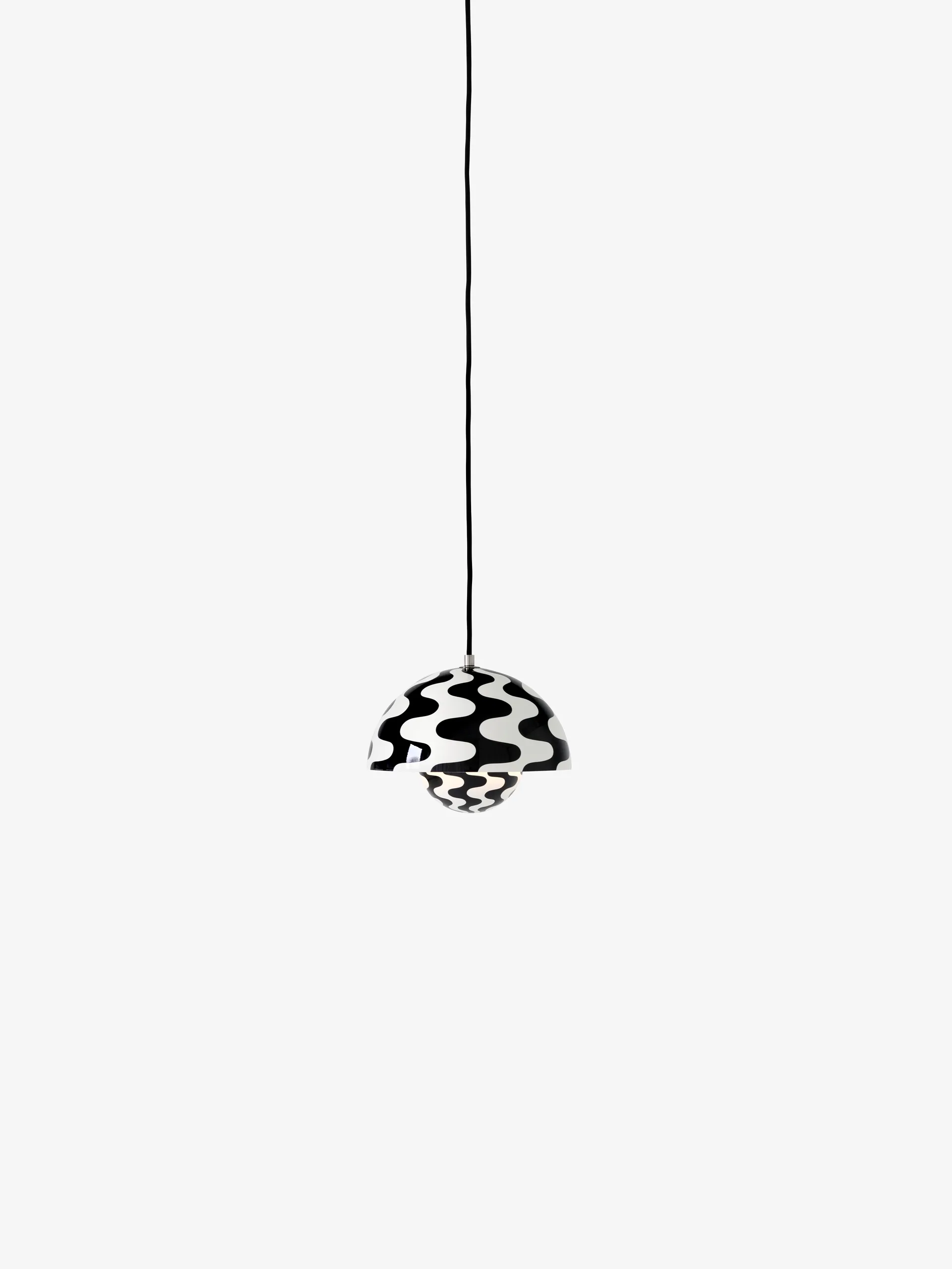 Flowerpot VP1 pendant lamp, Black-white pattern &Tradition