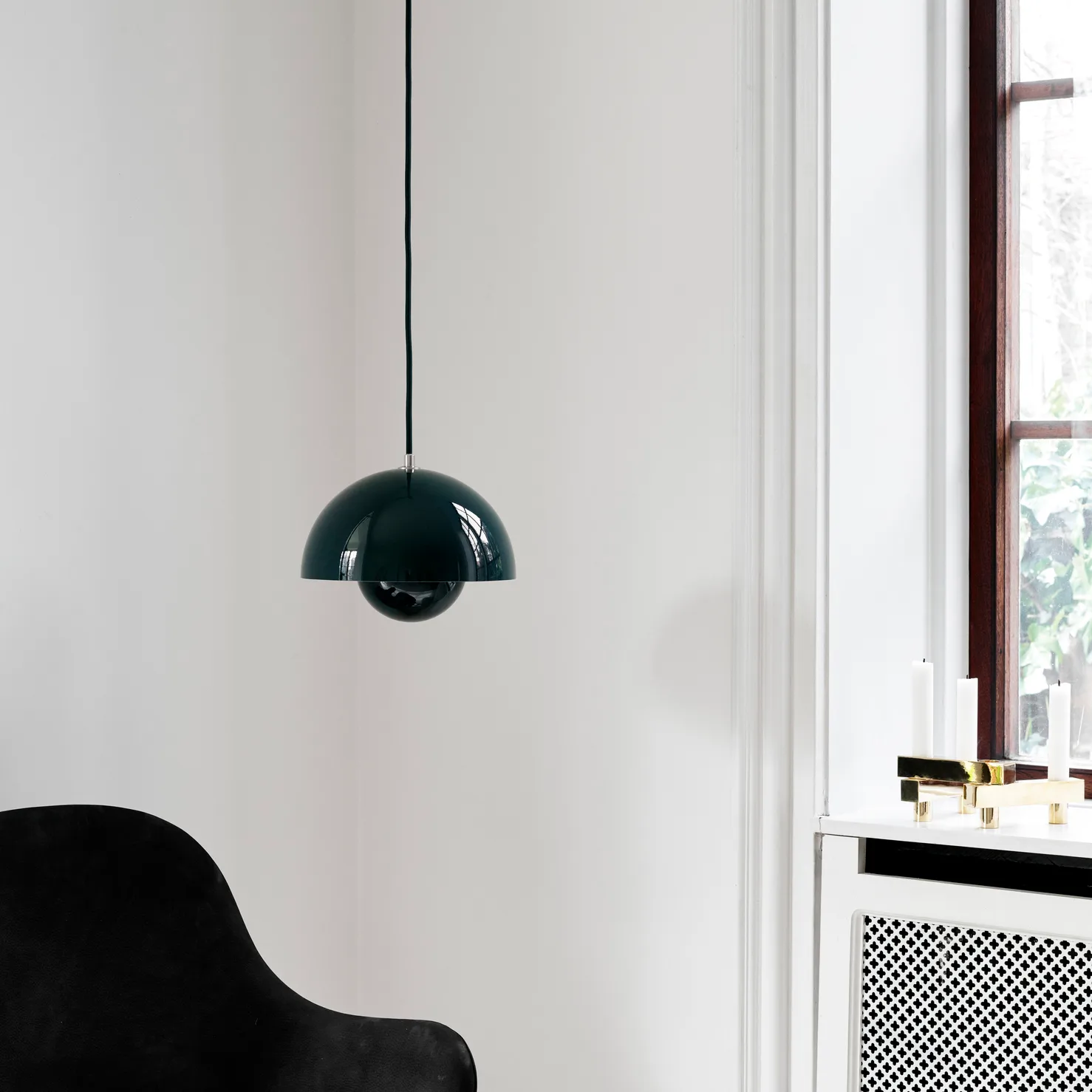 Flowerpot VP1 pendant lamp, dark green &Tradition