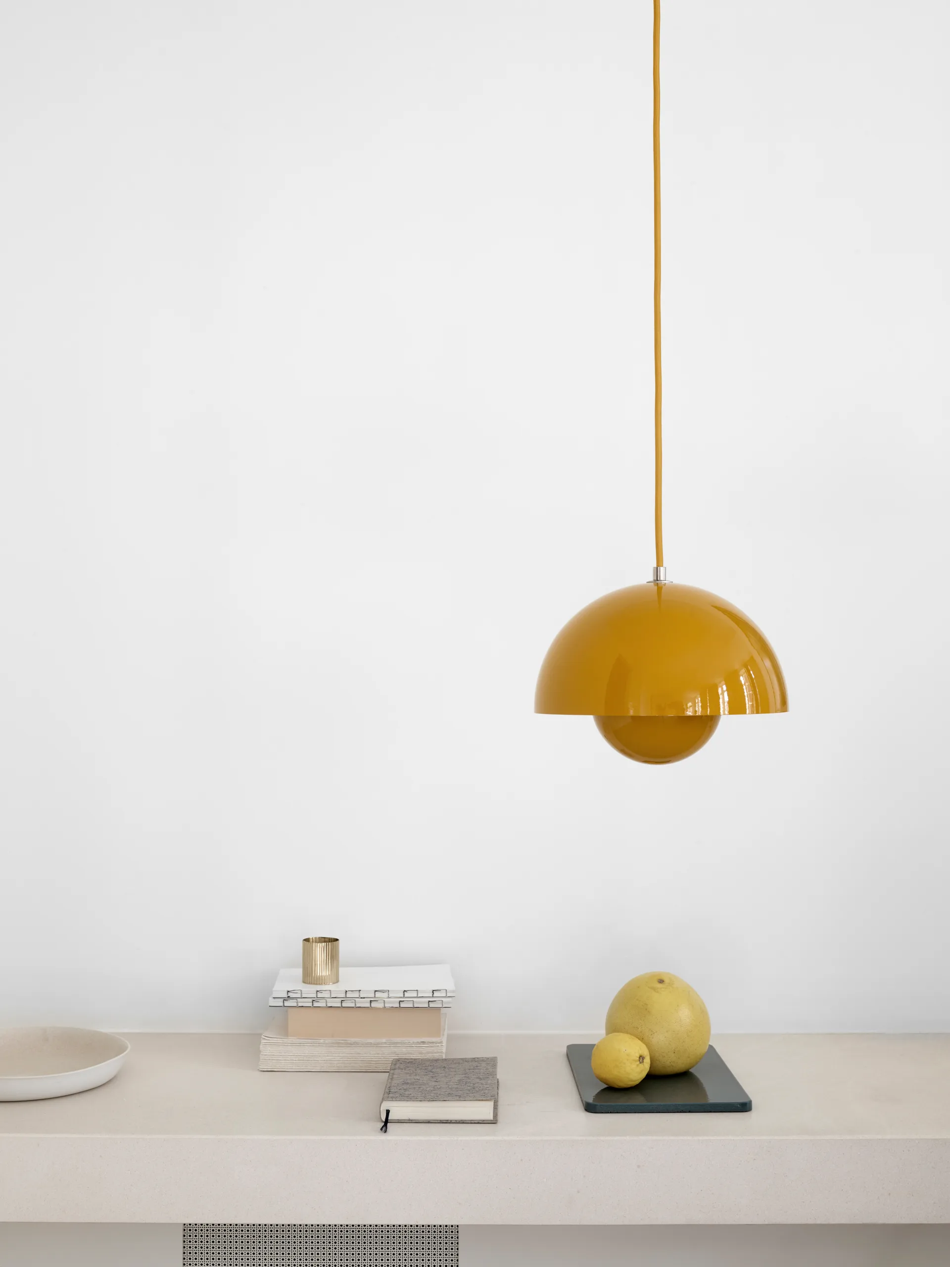 Flowerpot VP1 pendant lamp, mustard yellow &Tradition