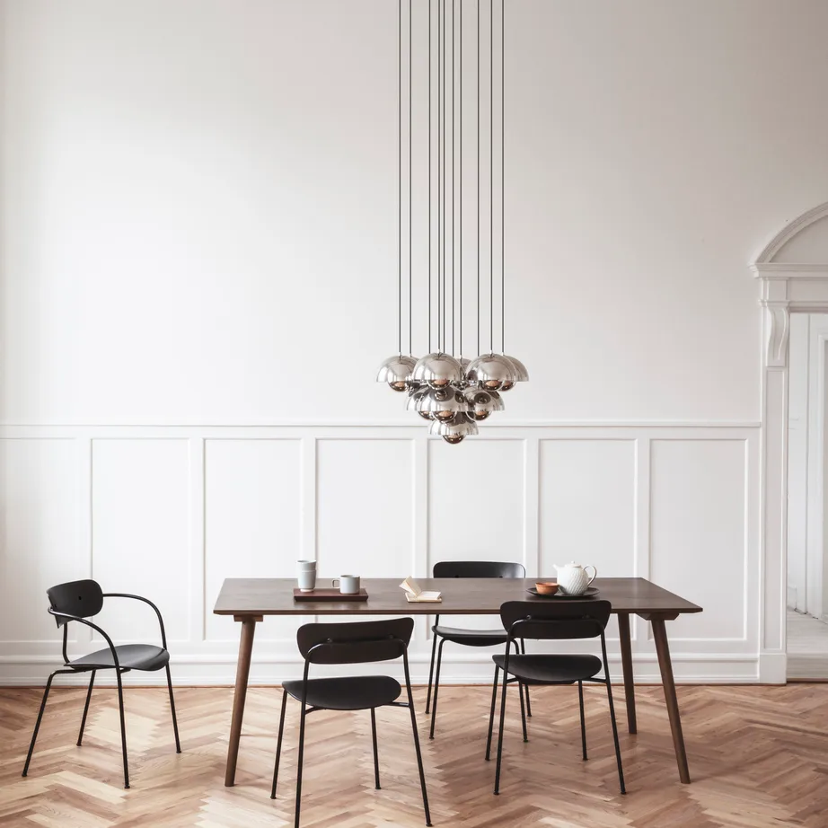 Flowerpot VP1 pendant lamp, polished steel &Tradition