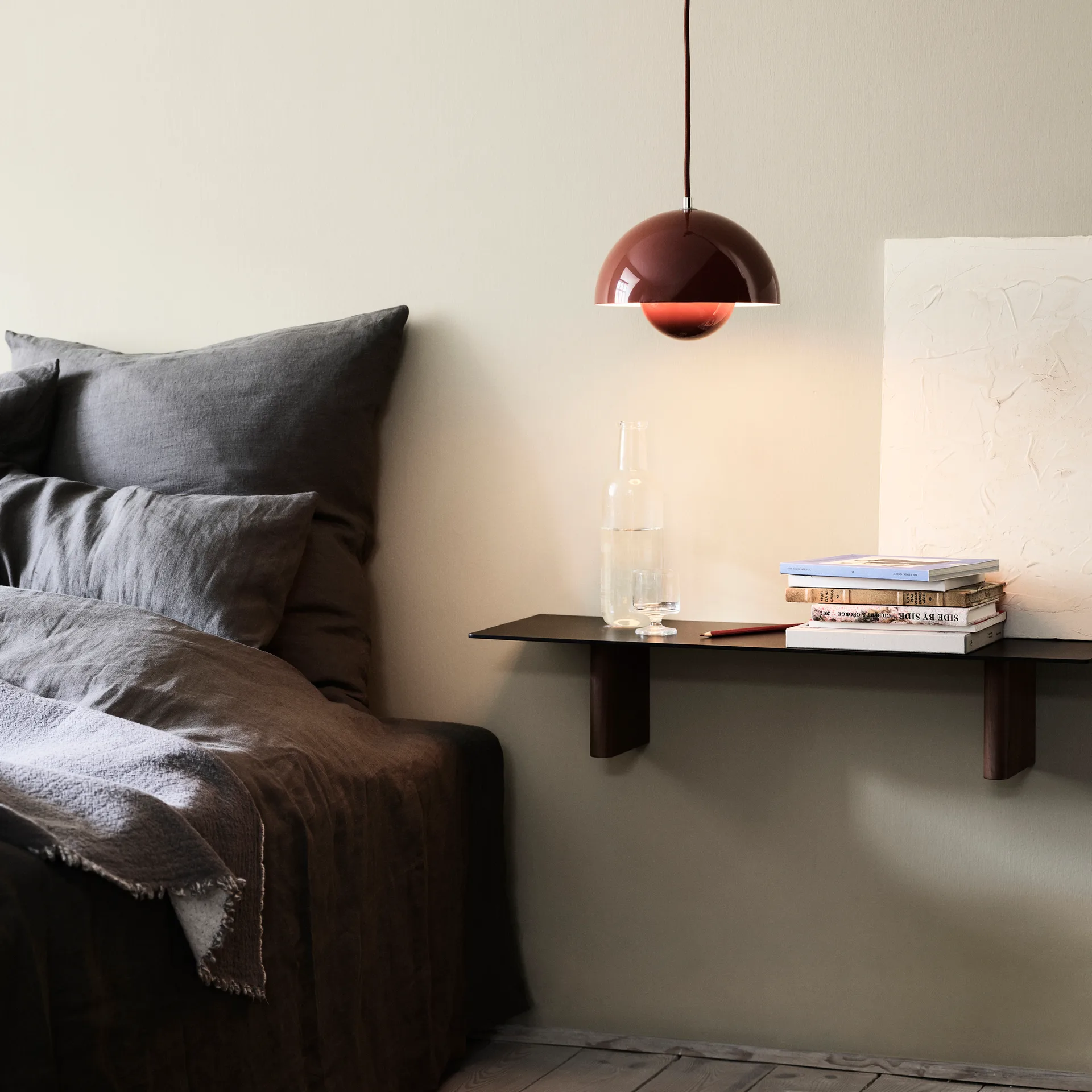 Flowerpot VP1 pendant lamp, red-brown &Tradition