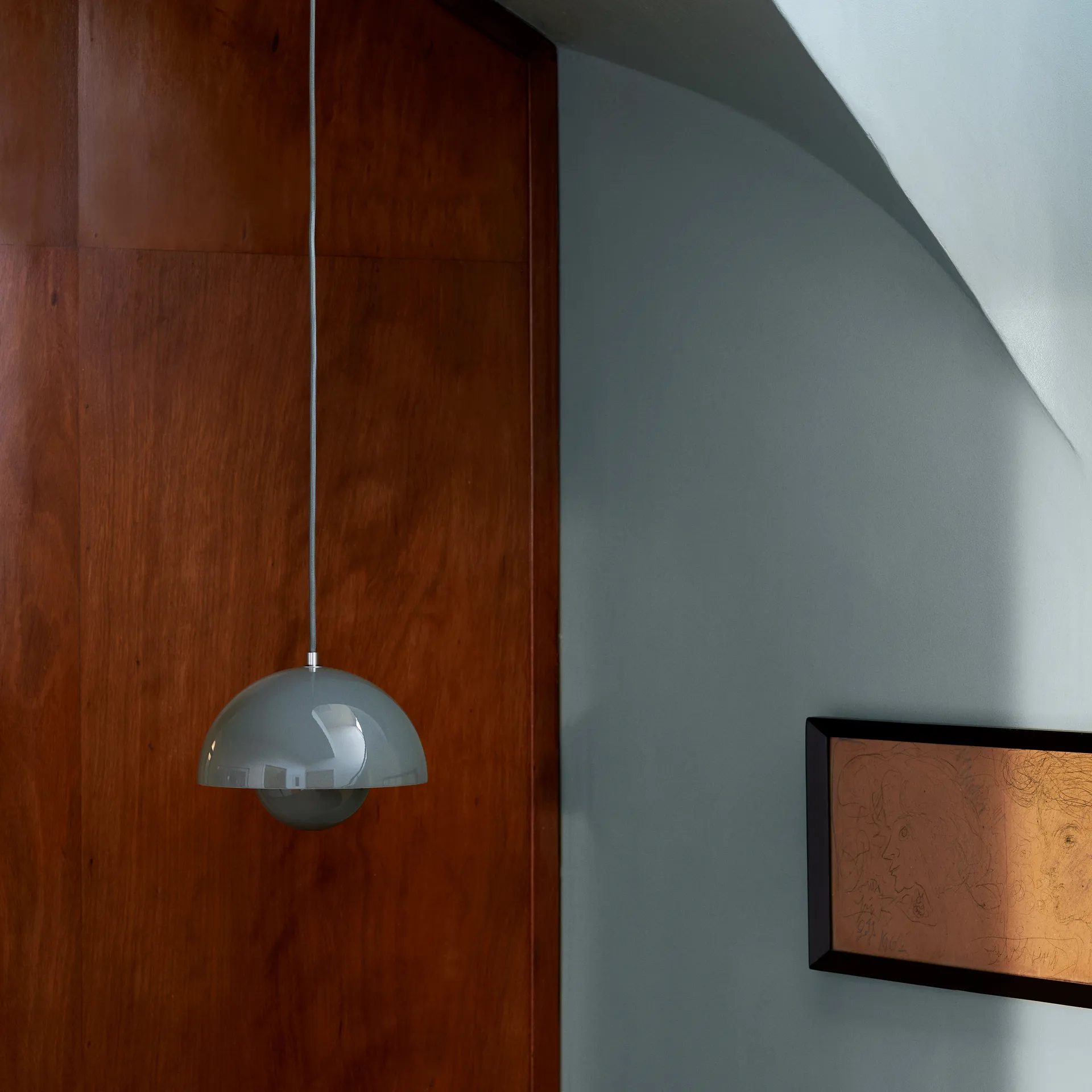 Flowerpot VP1 pendant lamp, Stone blue &Tradition