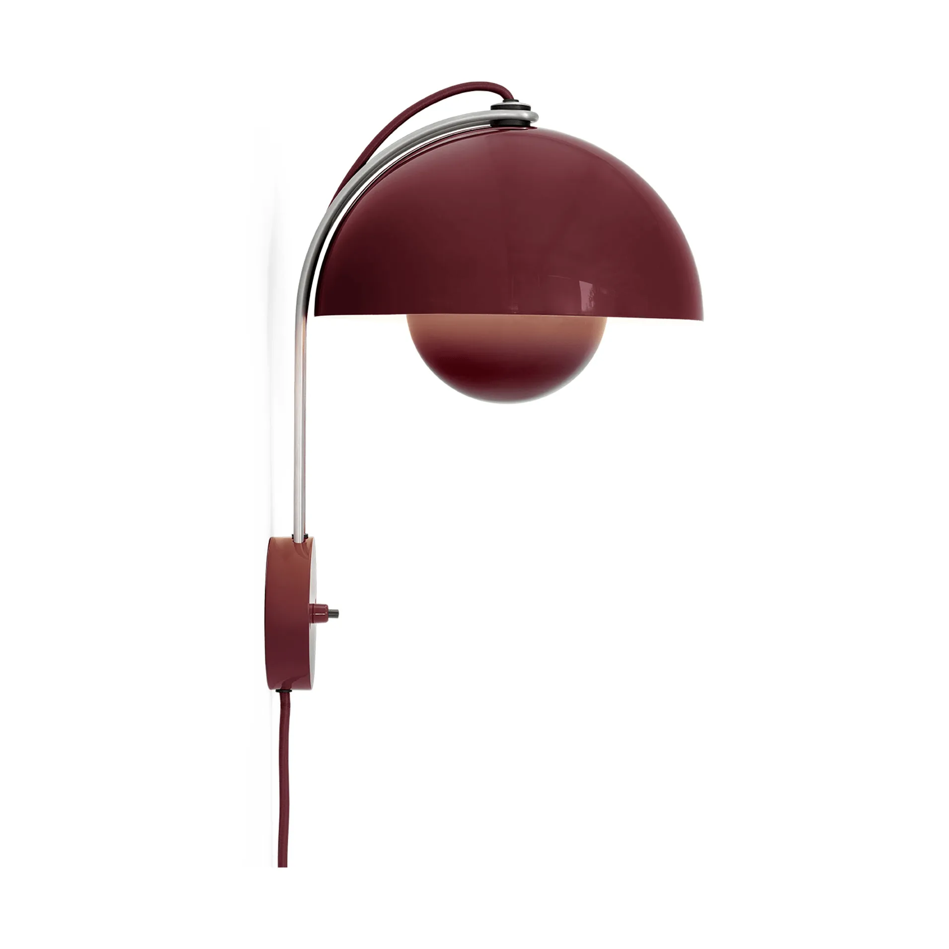 Flowerpot VP8 wall lamp, Dark plum &Tradition