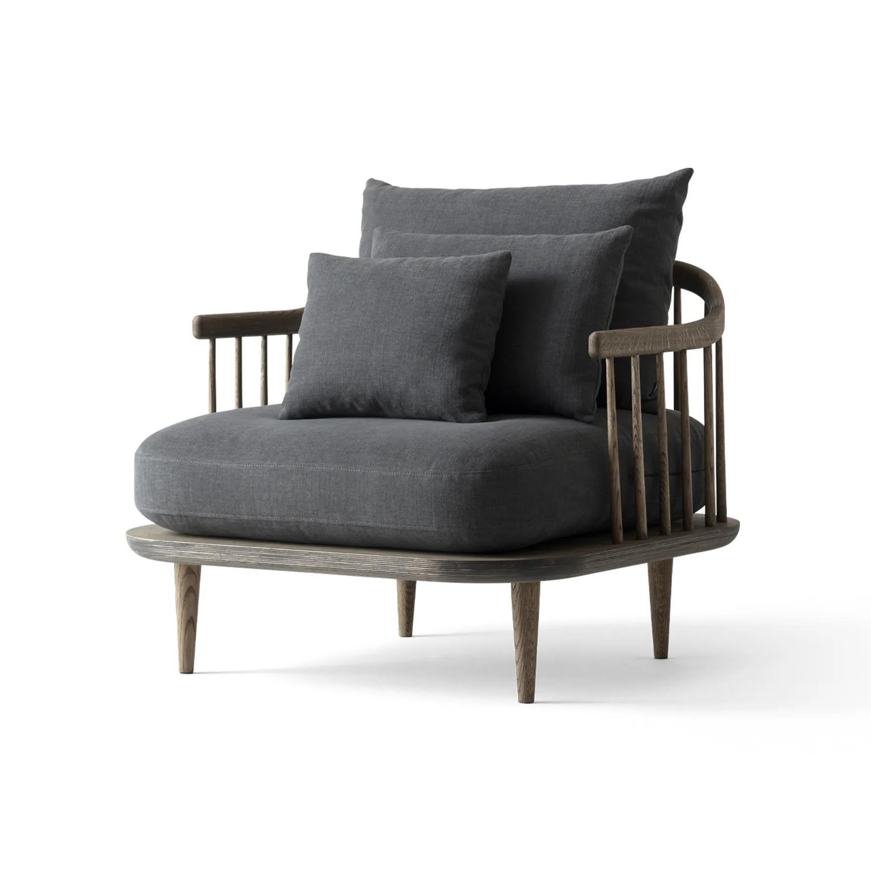 Fly Chair Sc1, Smoked oiled oak + grey fabric &Tradition