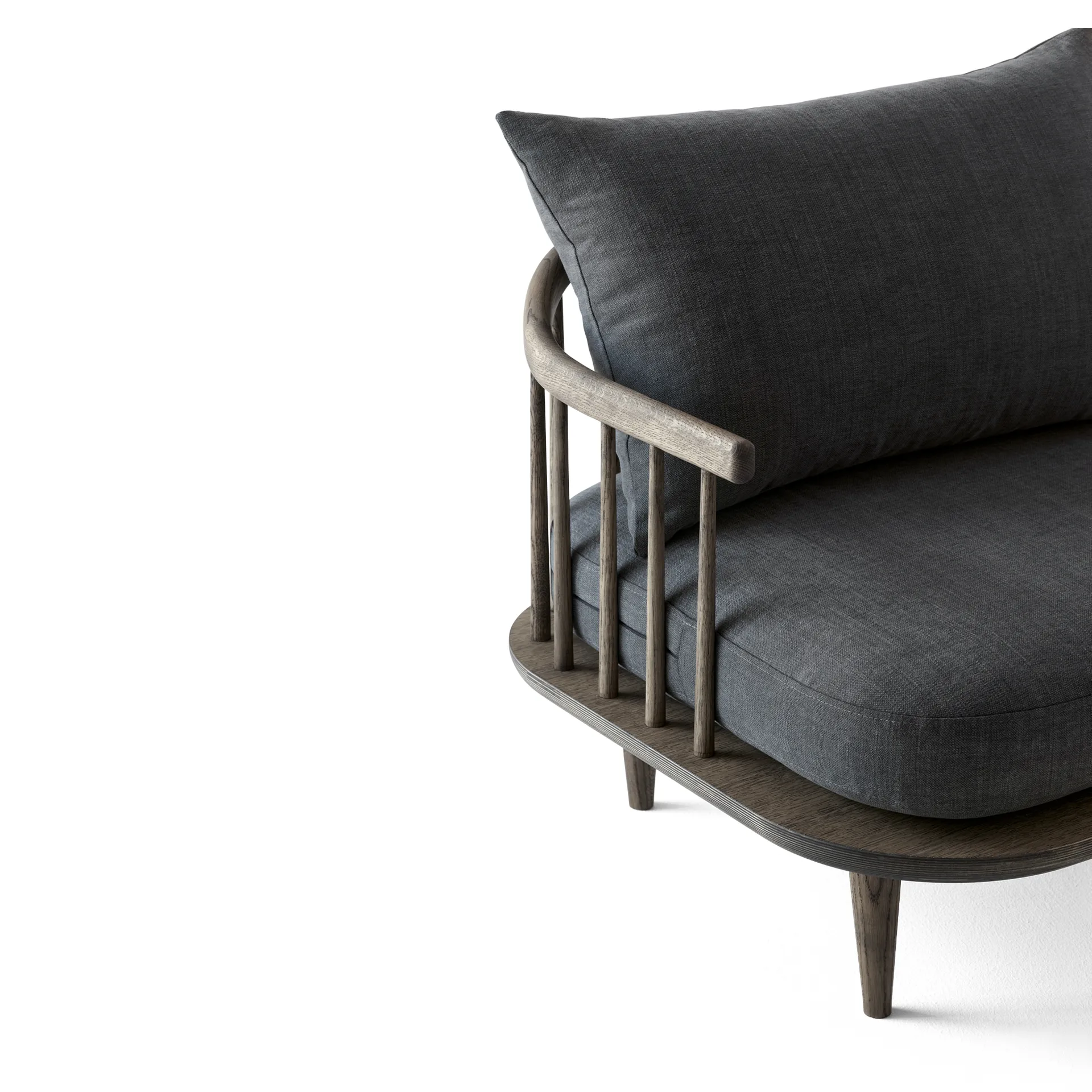 Fly Chair Sc1, Smoked oiled oak + grey fabric &Tradition
