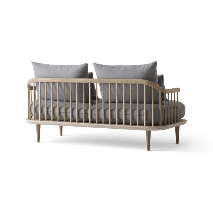 Fly SC2 sofa - Fabric hot madison 094 light grey. White oiled oak - &Tradition