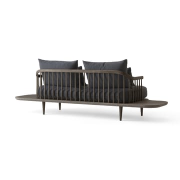 Fly SC3 sofa - Fabric hot madison 093 dark grey. smoked  oiled oak stand and side table - &Tradition