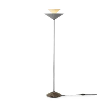 Gio LN 28 floor lamp - Dark chrome, marble - &Tradition