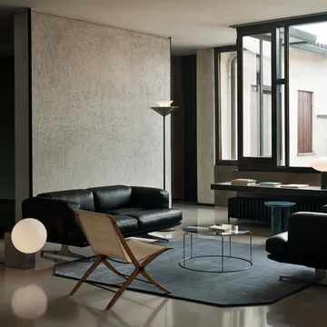 Gio LN 28 floor lamp - Dark chrome, marble - &Tradition