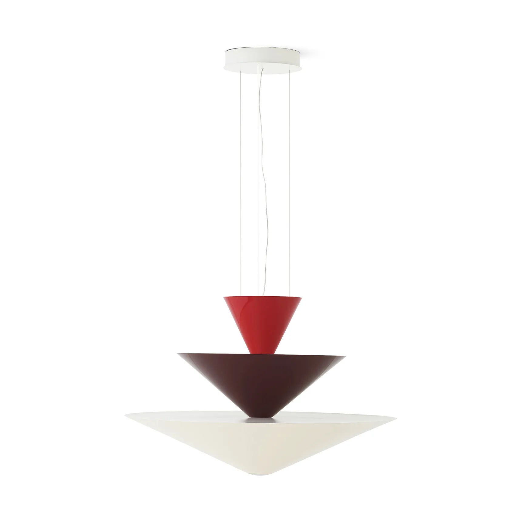 Gio LN15 pendant lamp Ø92 cm, Vermilion red-d. burgundy-ecru &Tradition