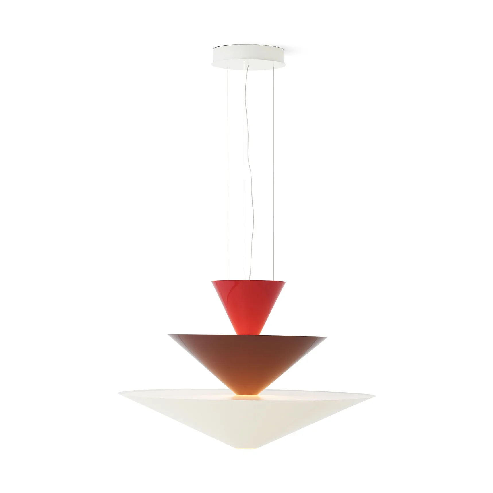Gio LN15 pendant lamp Ø92 cm, Vermilion red-d. burgundy-ecru &Tradition