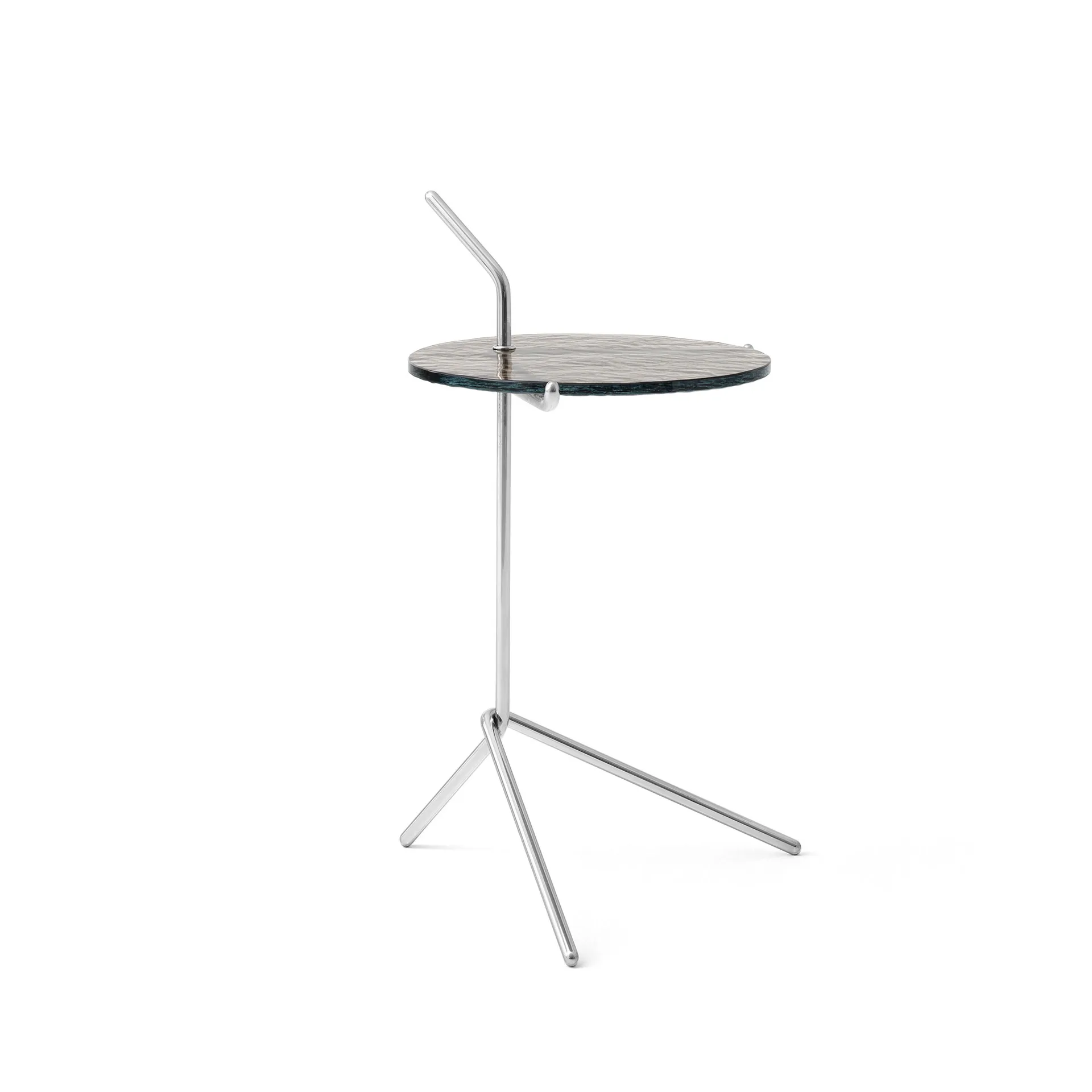 Halten SH9 side table, Smoked glass-stainless steel &Tradition