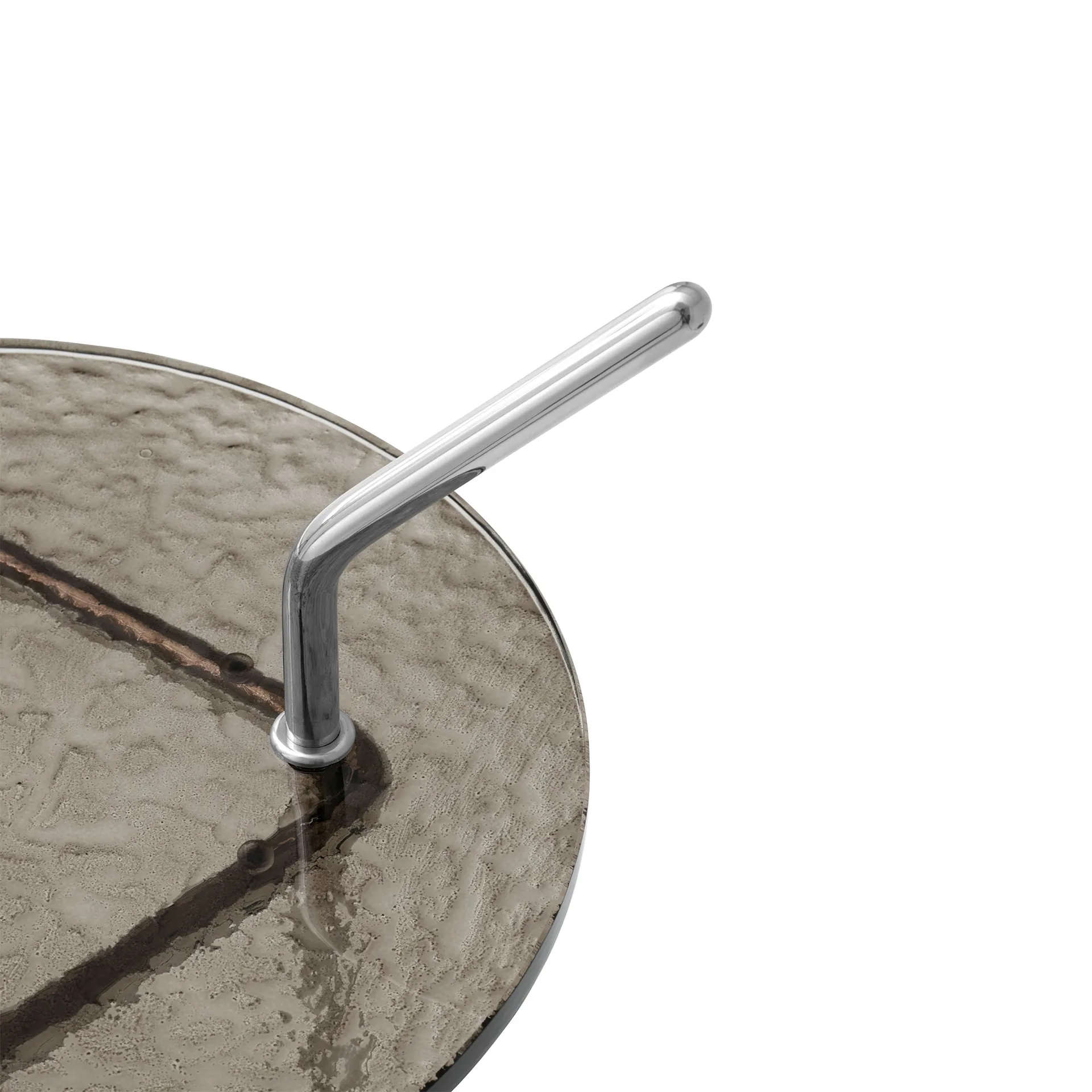 Halten SH9 side table, Smoked glass-stainless steel &Tradition