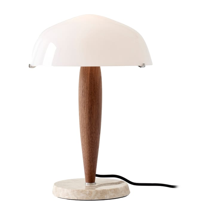 Herman SHY3 table lamp - walnut & cream marble, textile cord - &Tradition