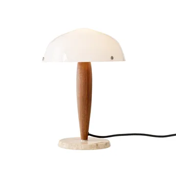 Herman SHY3 table lamp - walnut & cream marble, textile cord - &Tradition