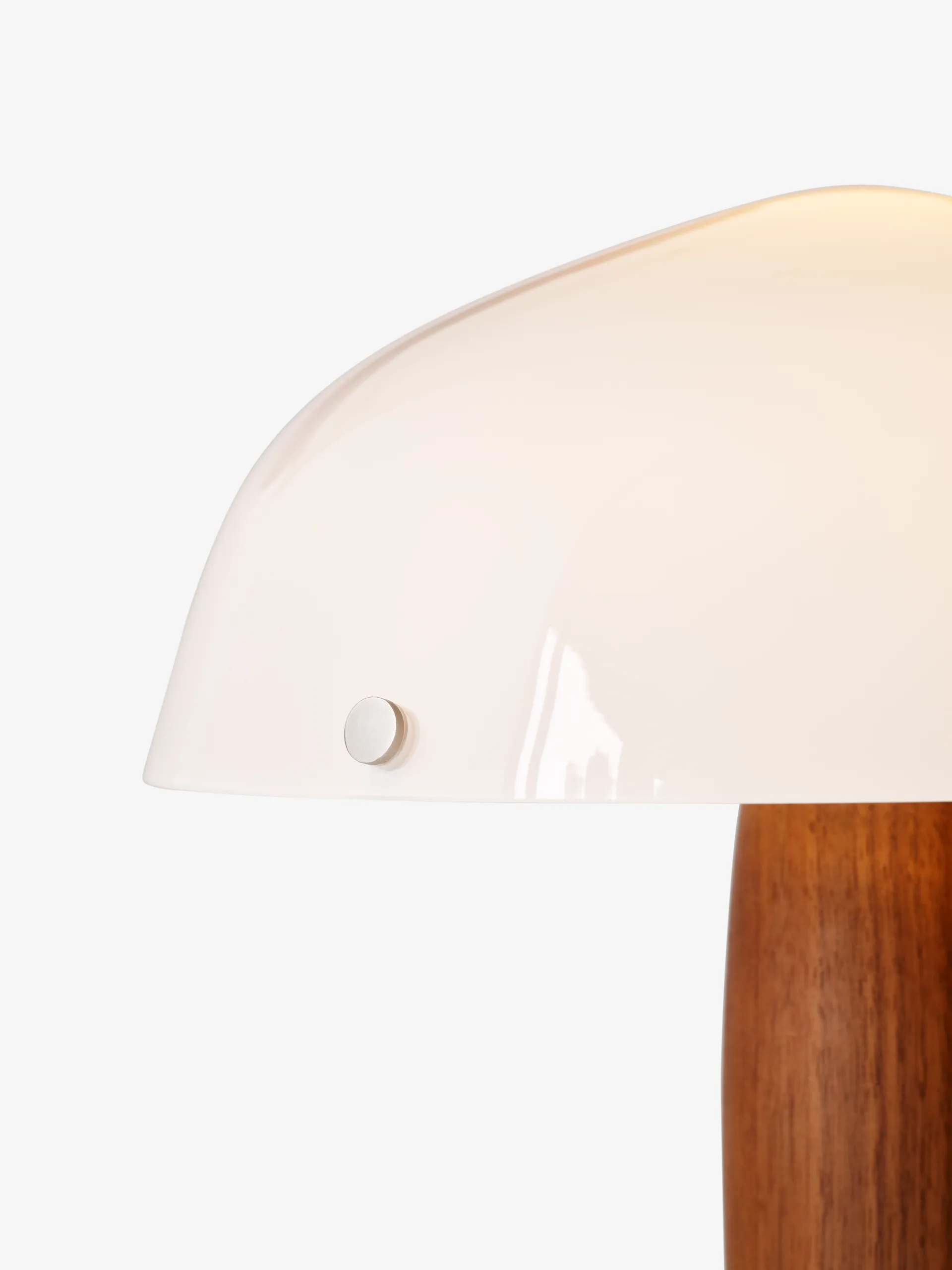 Herman SHY3 table lamp, walnut & cream marble, textile cord &Tradition