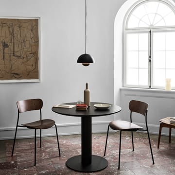 In Between SK11 dining table - Black lacquered oak. matte black metal stand - &Tradition