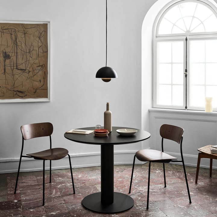 In Between SK11 dining table - Black lacquered oak. matte black metal stand - &Tradition