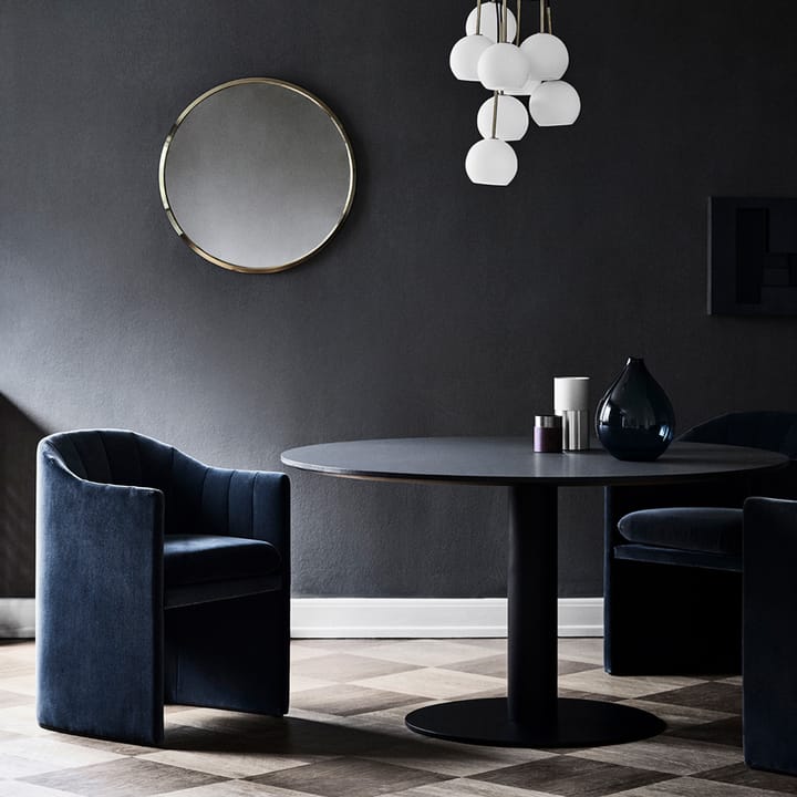 In Between SK12 dining table - Black lacquered oak. matte black metal stand - &Tradition