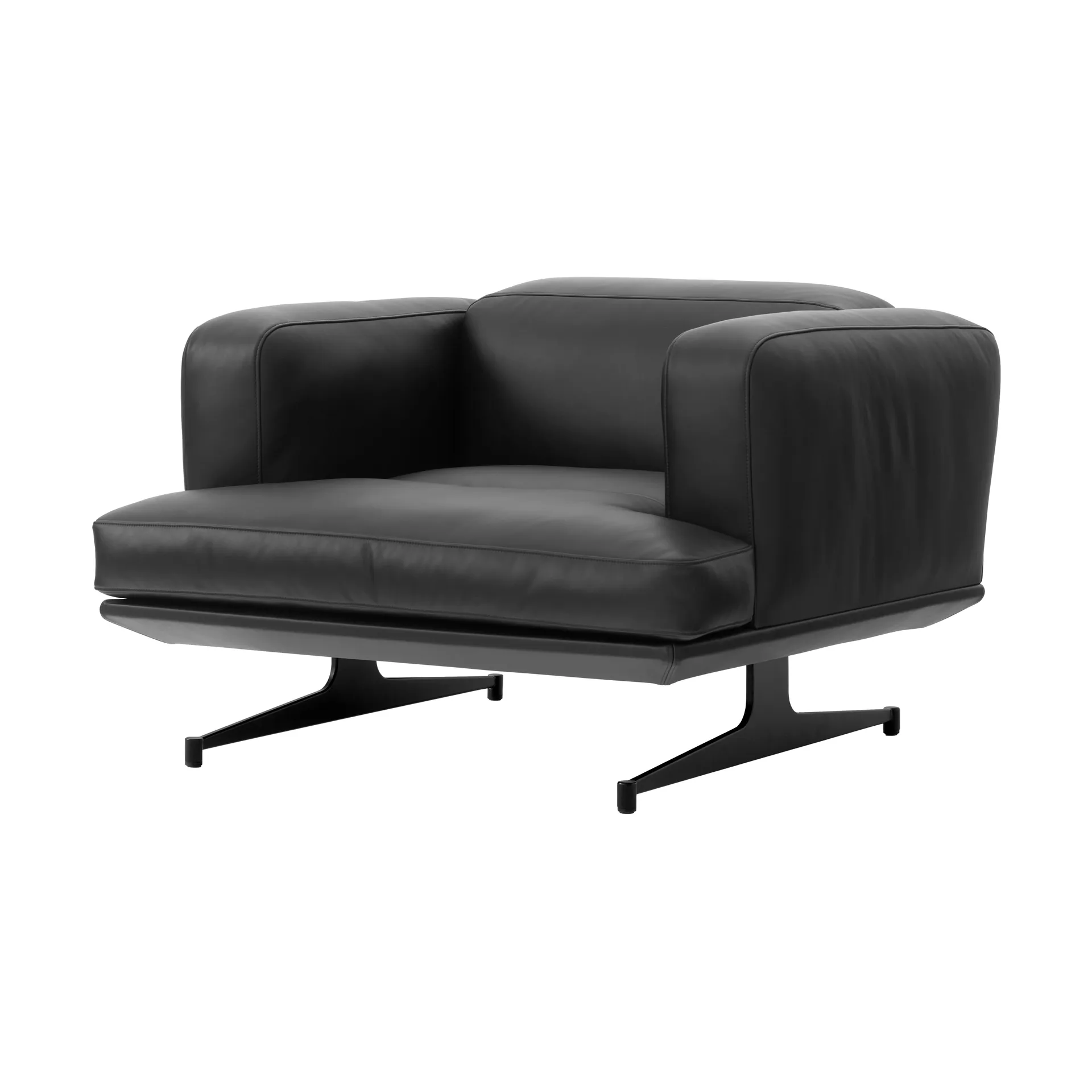 Inland AV21 armchair, Noble leather black-warm black &Tradition