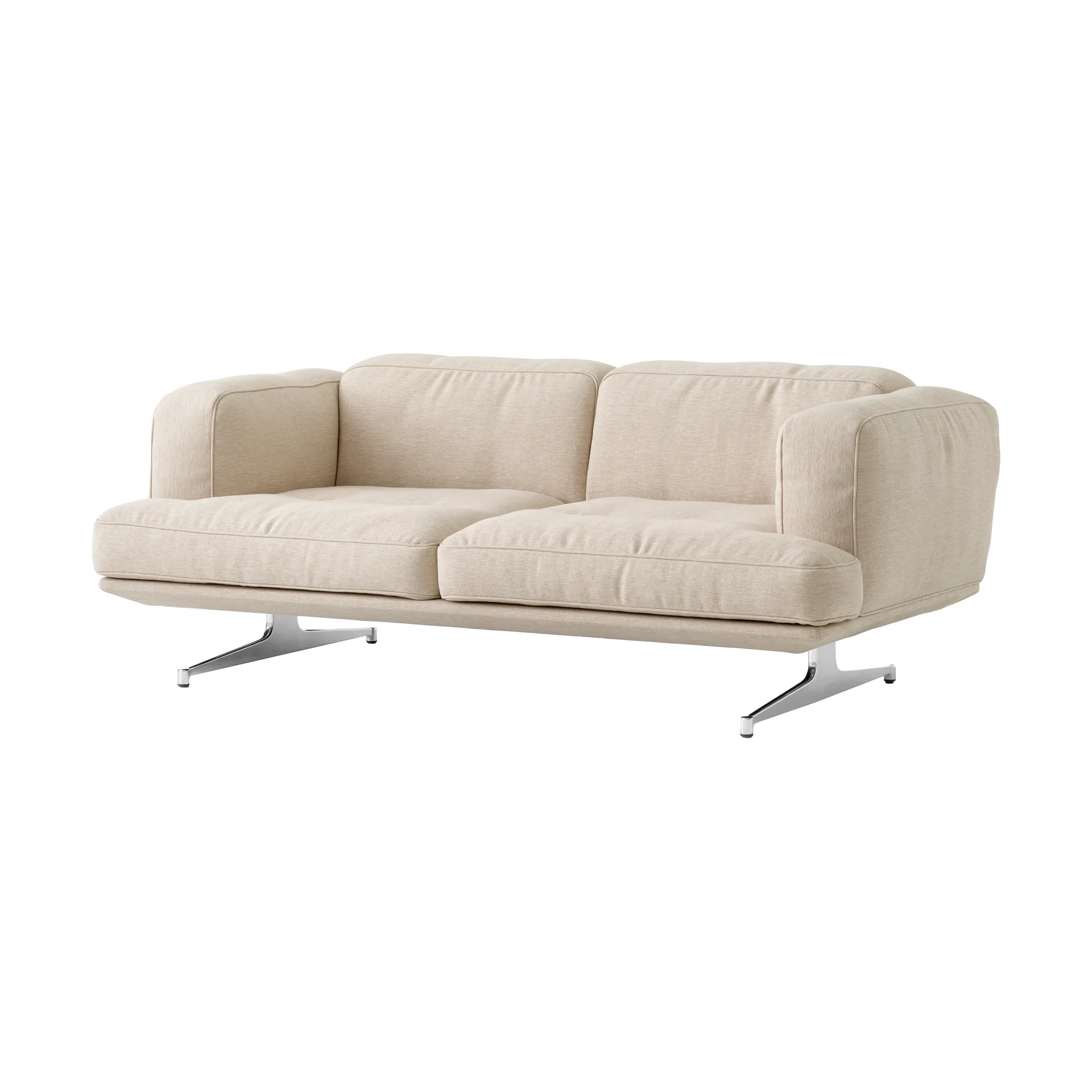 Inland AV22 sofa 2-seater, Clay 0011-polished aluminium &Tradition