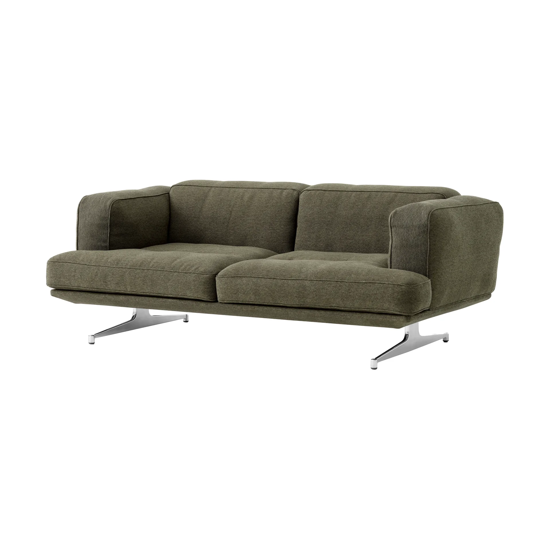 Inland AV22 sofa 2-seater, Clay 0014-polished aluminium &Tradition