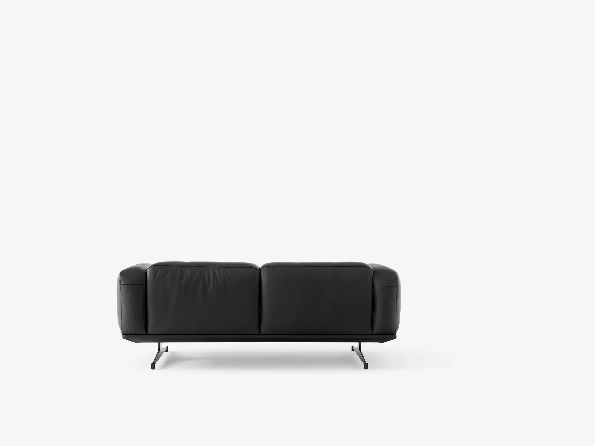 Inland AV22 sofa 2-seater, Noble leather black-warm black &Tradition