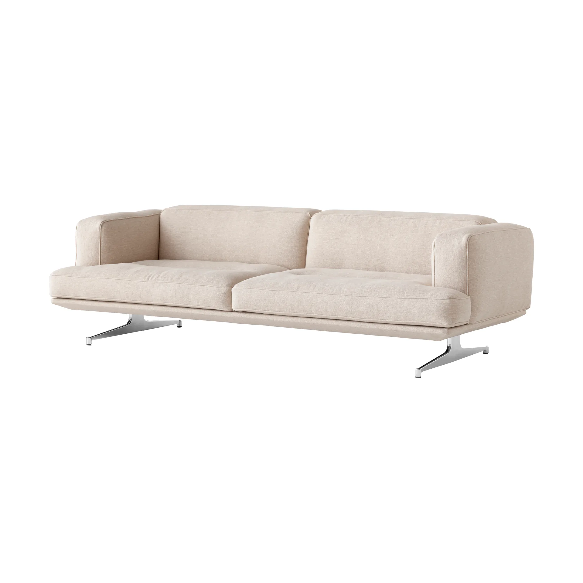 Inland AV23 3-seater sofa, Clay 0011-polished aluminium &Tradition