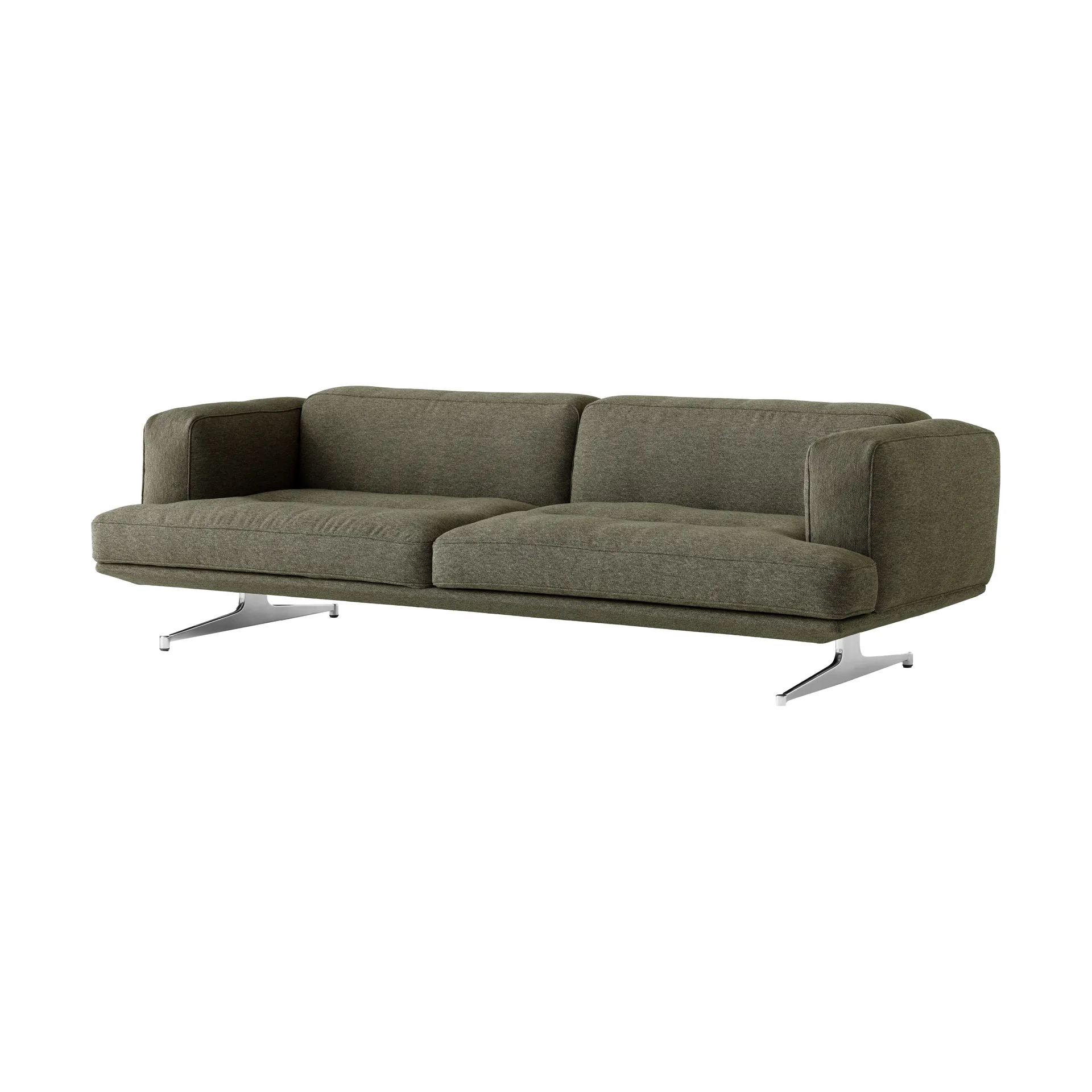Inland AV23 3-seater sofa, Clay 0014-polished aluminium &Tradition