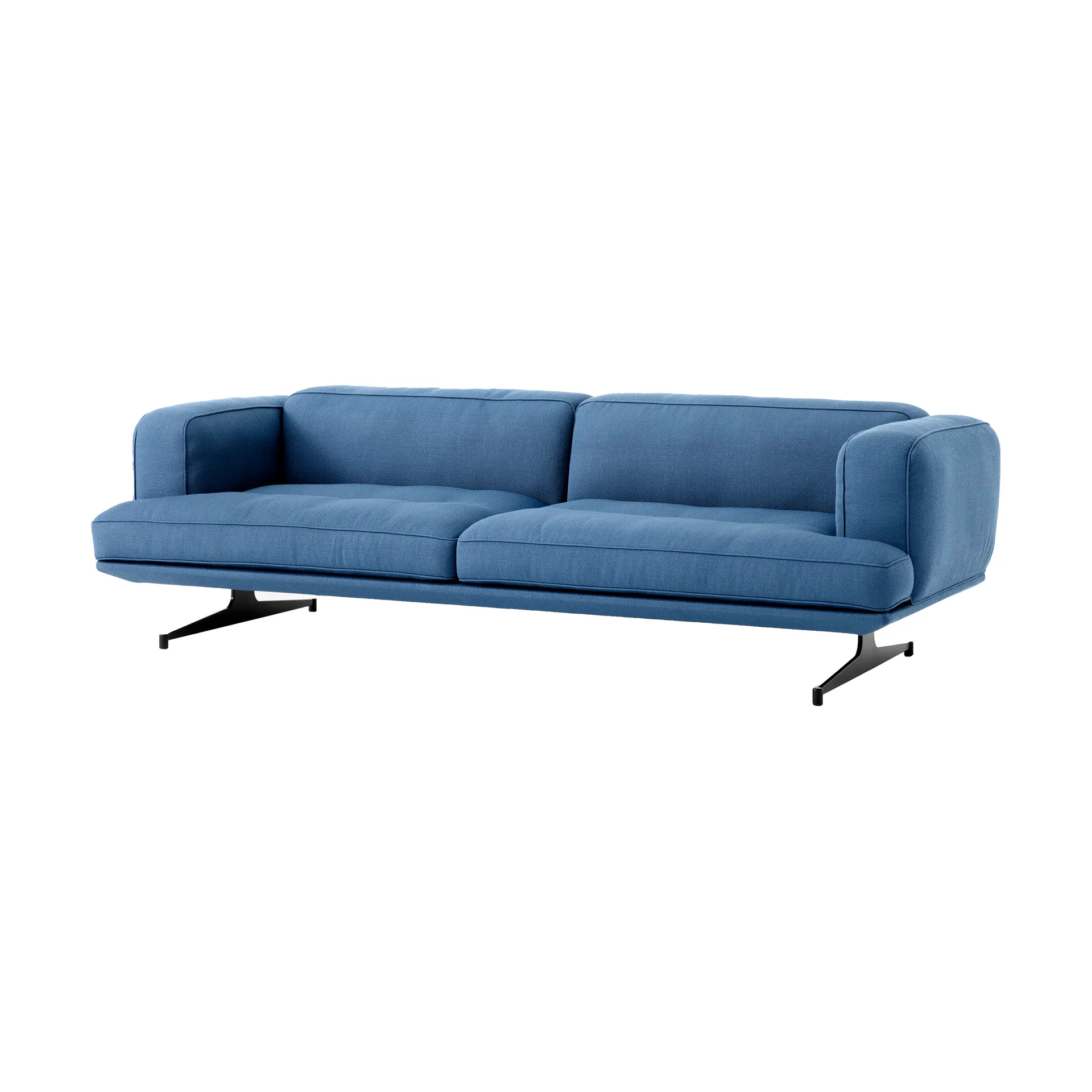 Inland AV23 3-seater sofa, Vidar 4 Denim Blue 733-black leg &Tradition