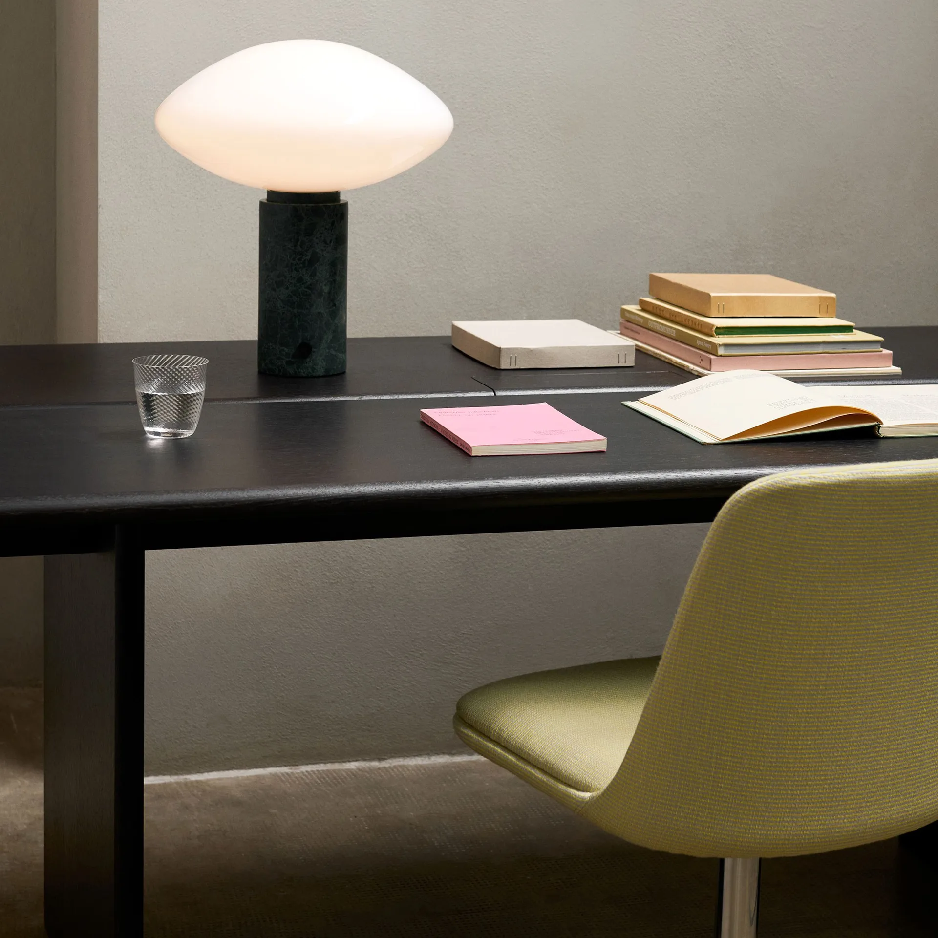 Ita OS2 dining table with cable management 95x260 cm, Dark stained oak &Tradition