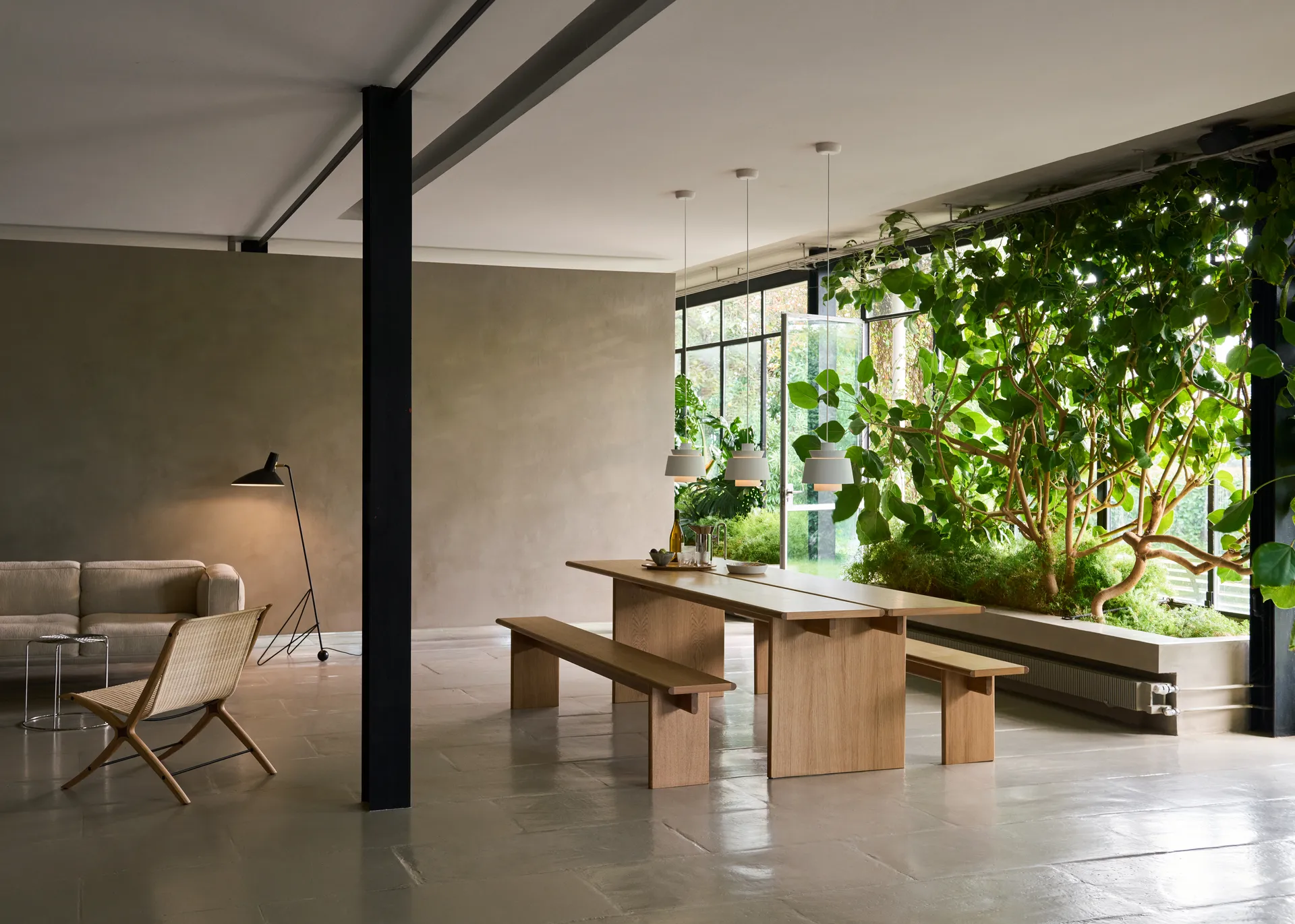 Ita OS2 dining table with cable management 95x260 cm, Oak &Tradition