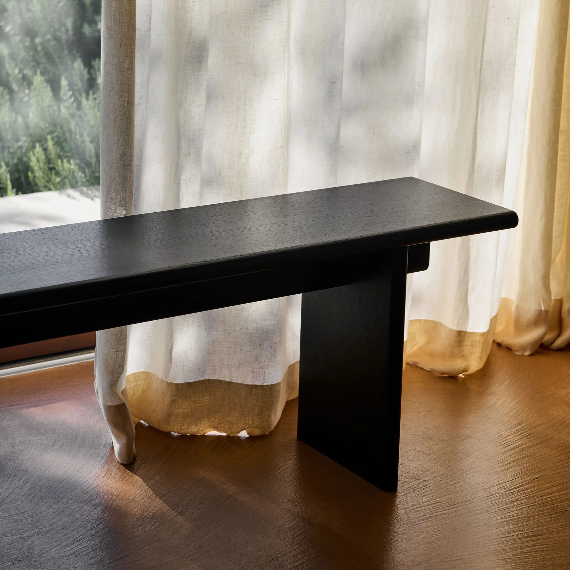 Ita OS6 bench 230 cm, Dark stained oak &Tradition