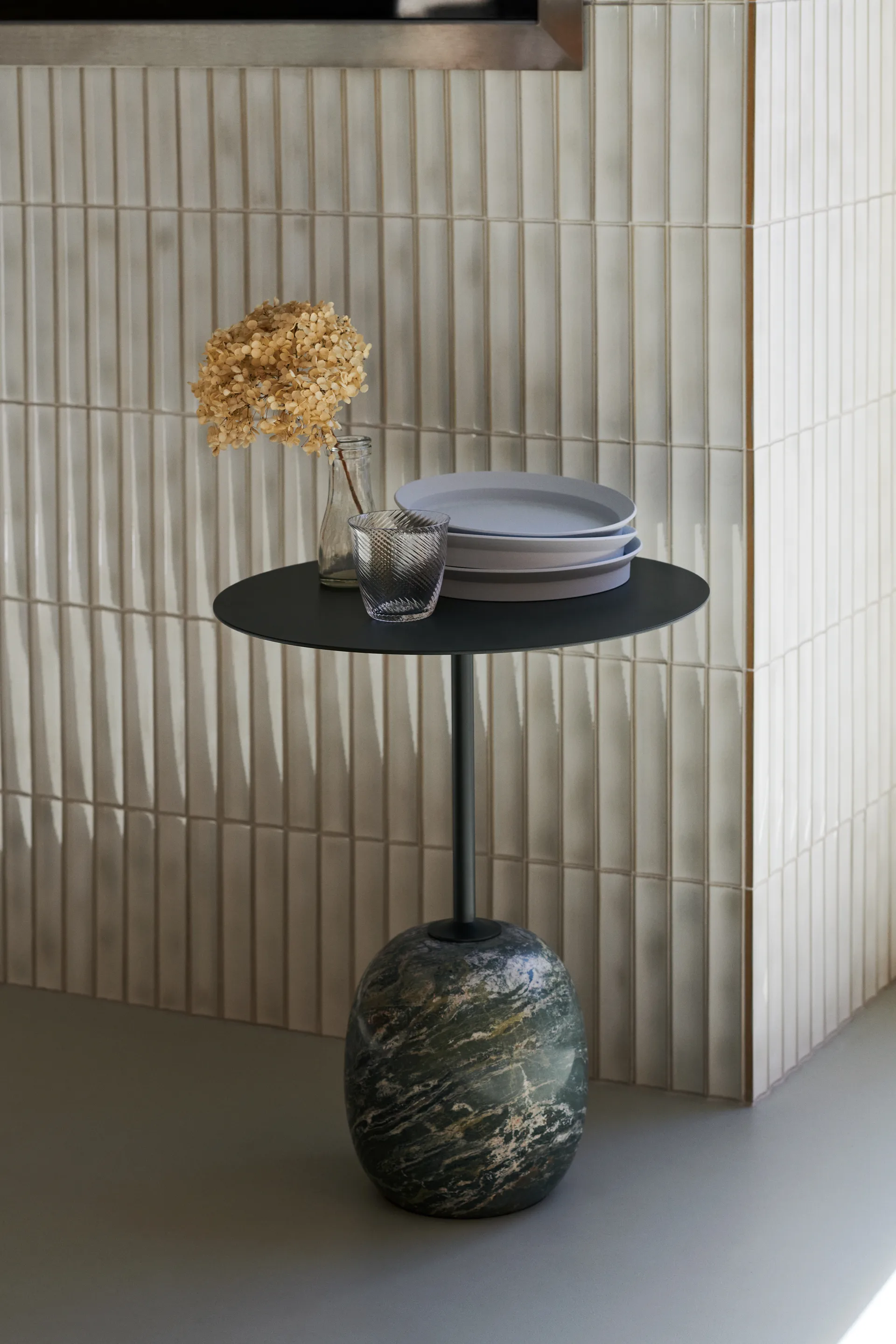 Lato LN9 side table, Deep Green-Verde Alpi Marble &Tradition