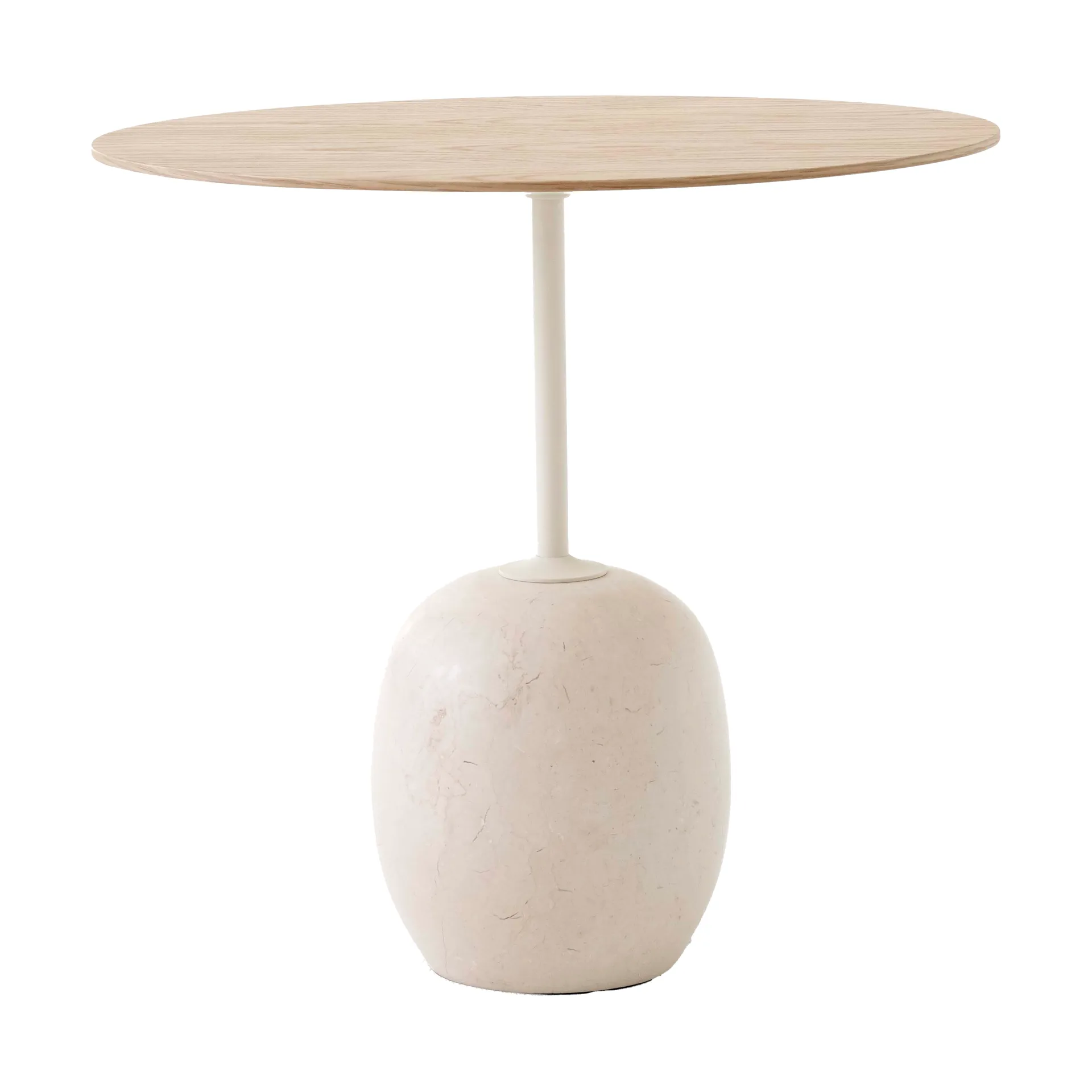 Lato LN9 side table, Oak-Crema diva marble &Tradition