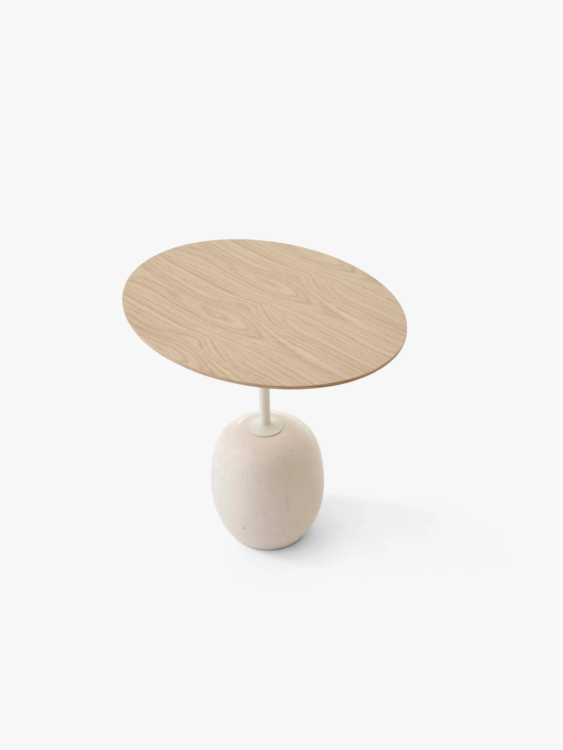 Lato LN9 side table, Oak-Crema diva marble &Tradition