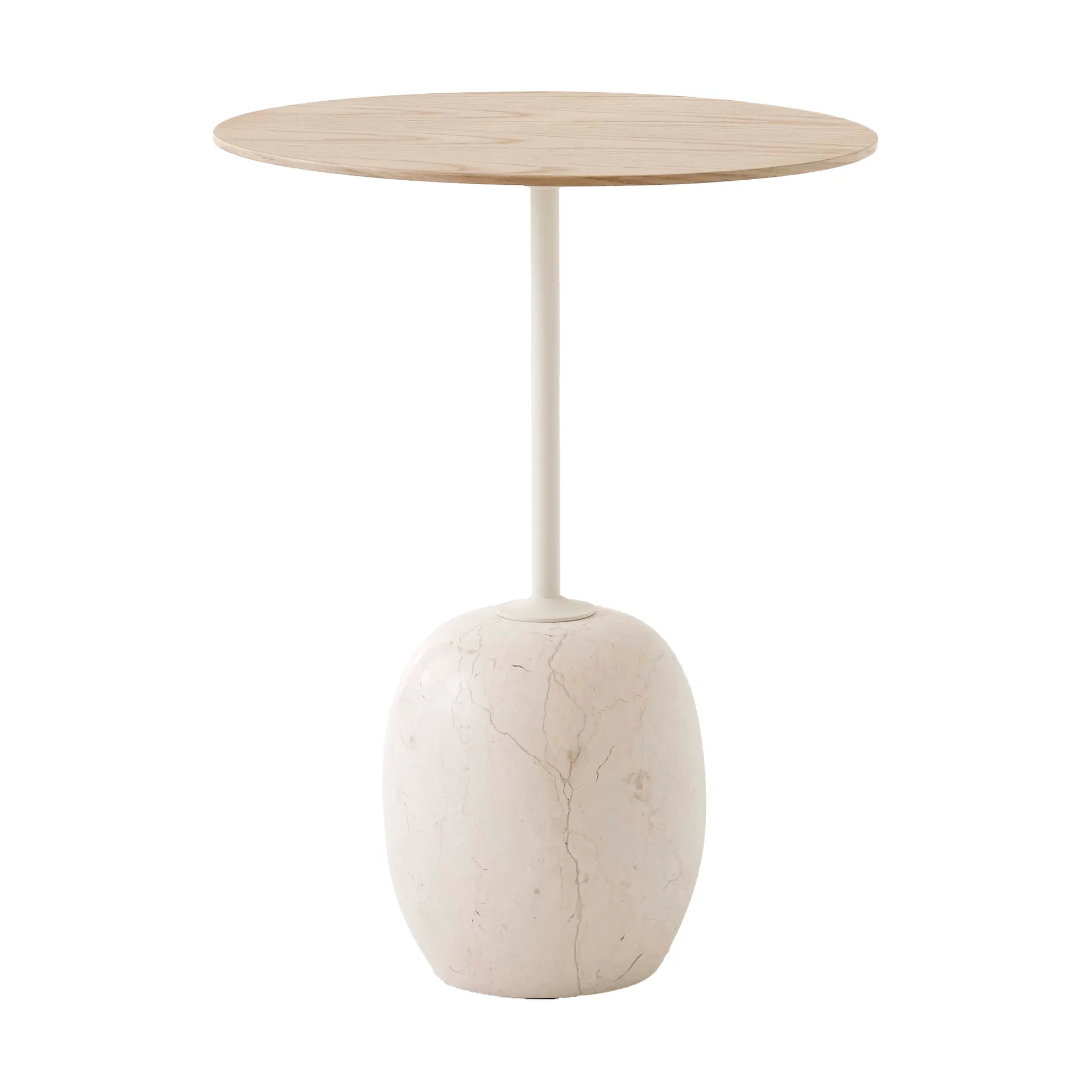 Lato side table LN8, Lacquered oak-Crema diva marble &Tradition