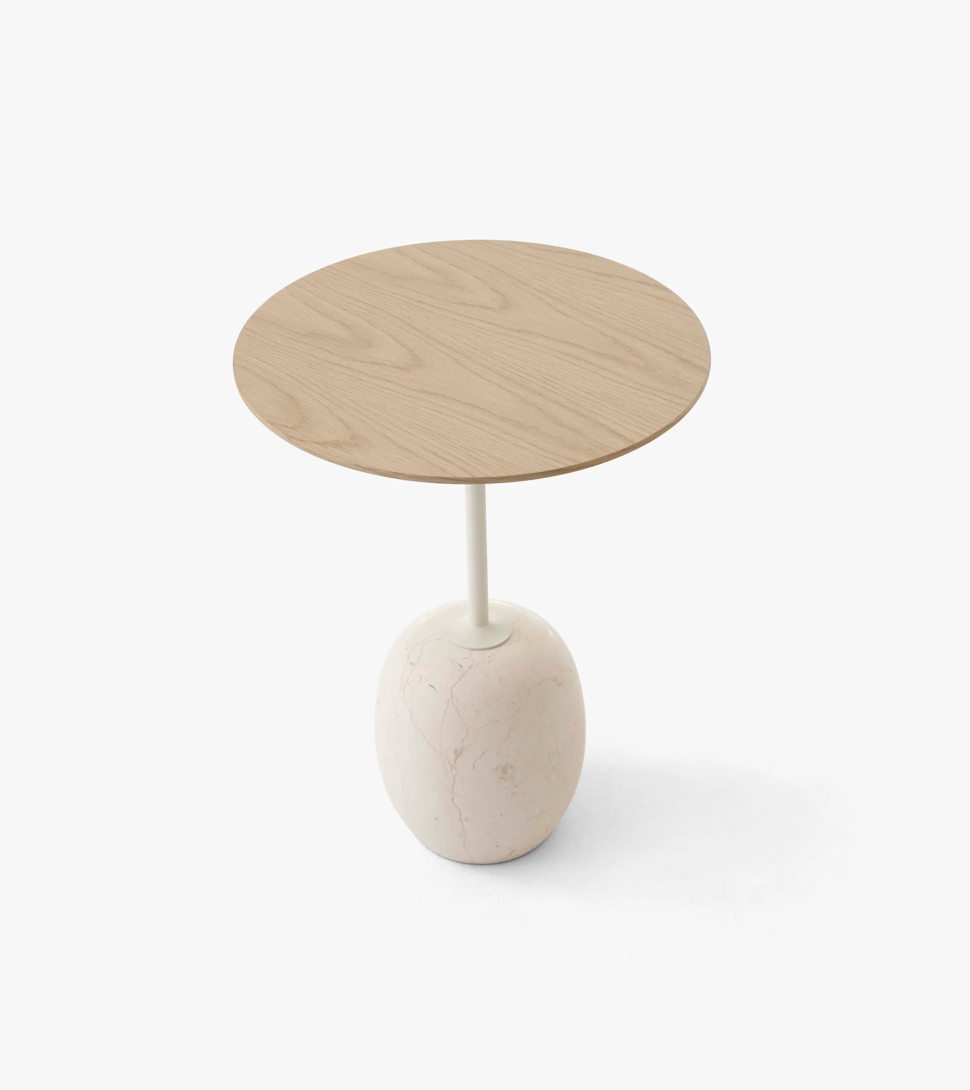 Lato side table LN8, Lacquered oak-Crema diva marble &Tradition