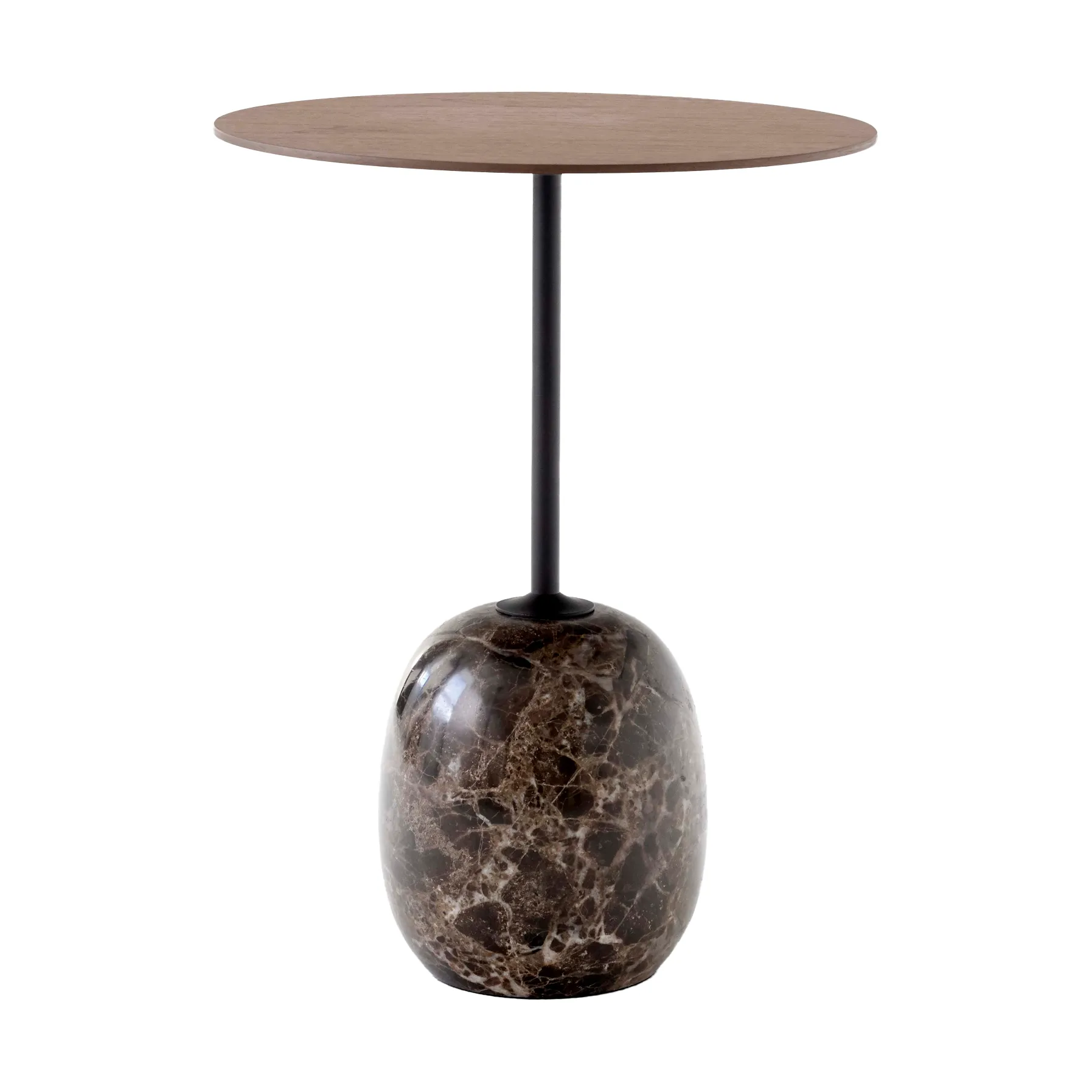 Lato side table LN8, Lacquered walnut-Emperador marble &Tradition