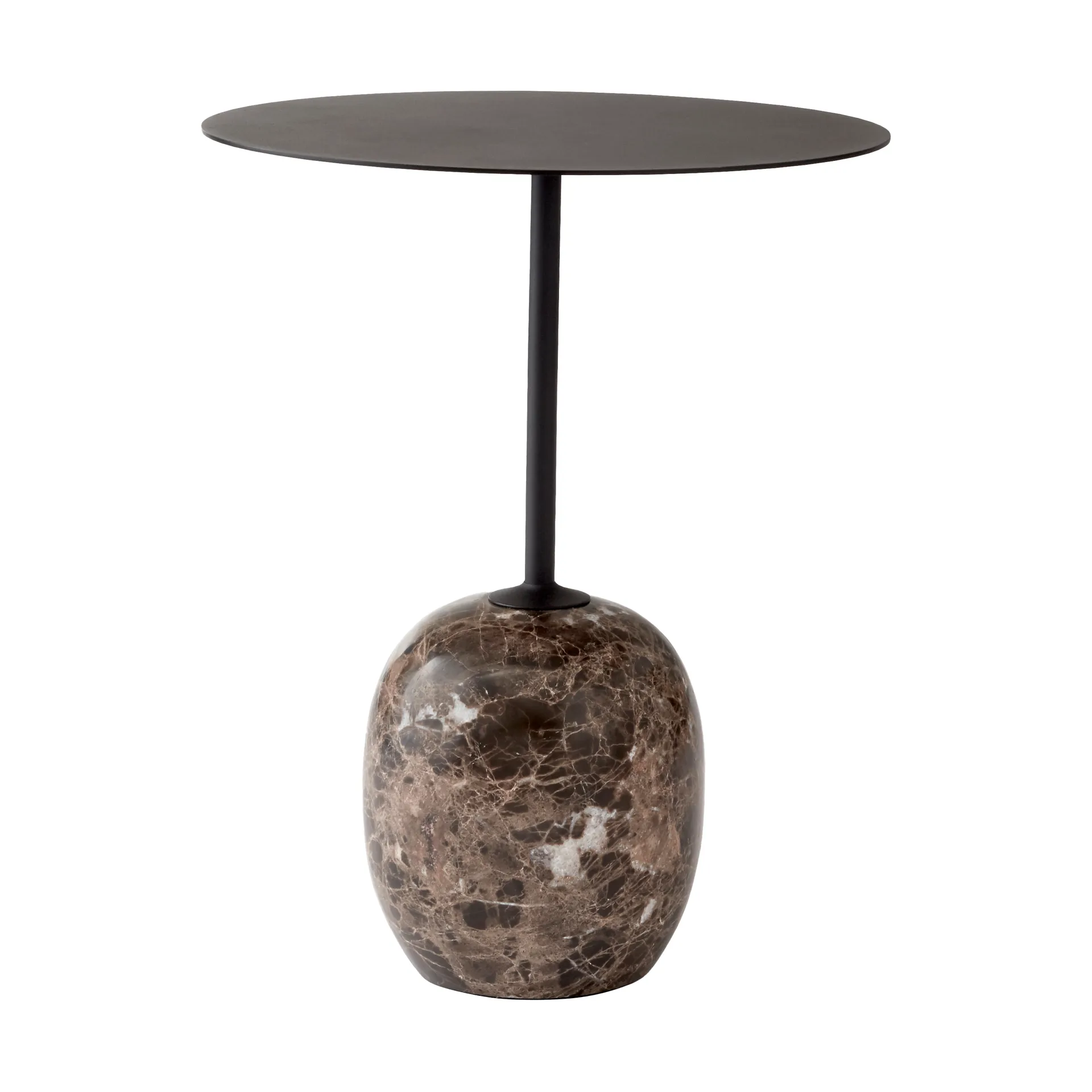 Lato side table LN8, Warm black-Emparador marble &Tradition