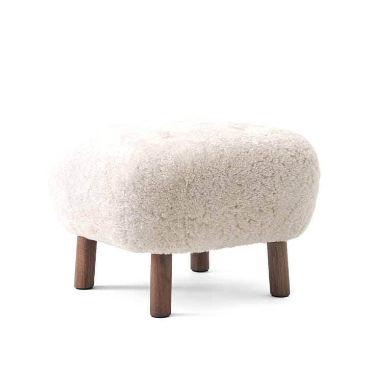 Little Petra ATD1 footstool - Sheepskin moonlight-oiled walnut legs - &Tradition