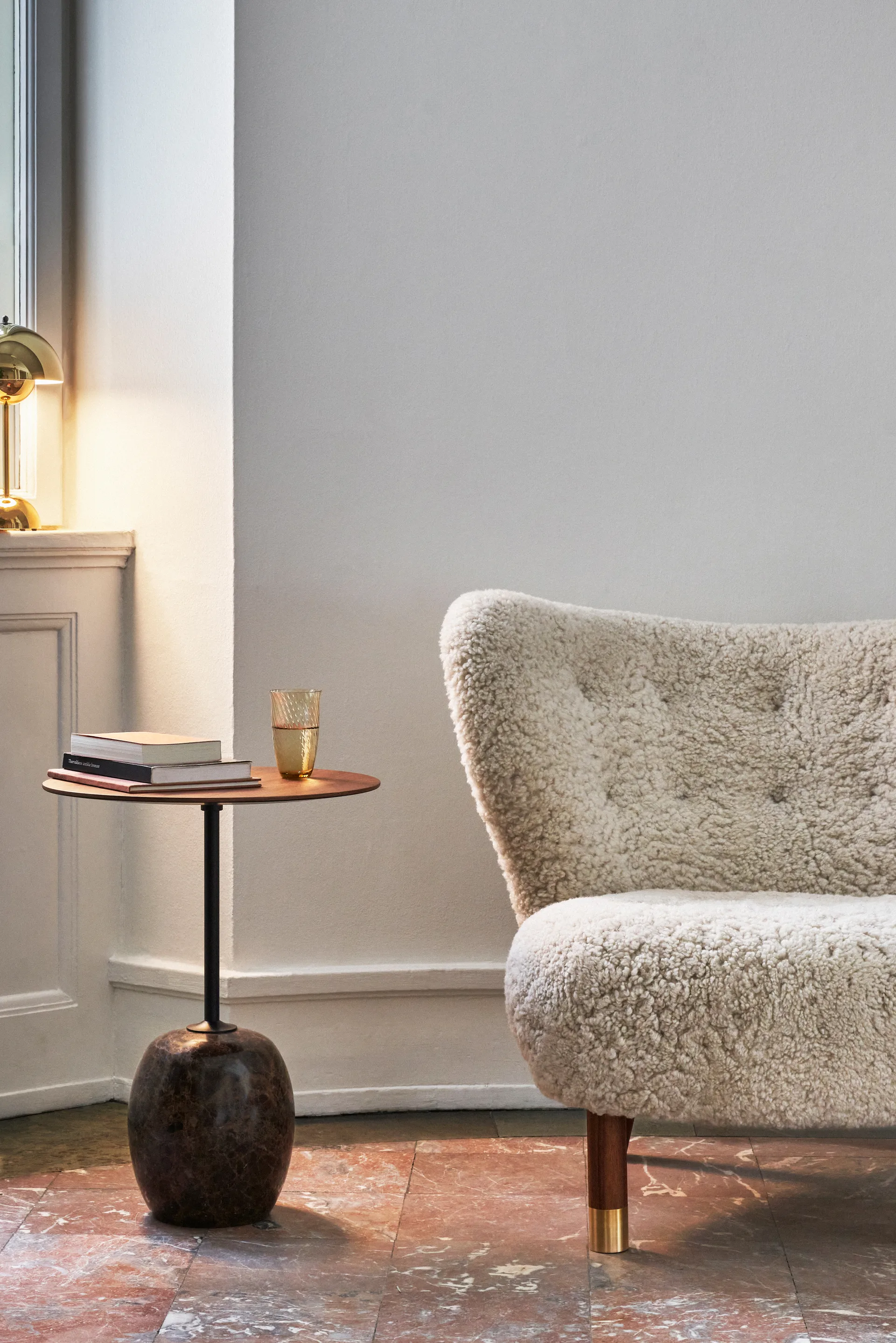 Little Petra VB1 arm chair Limited Edition, Walnut. brass-Moonlight &Tradition