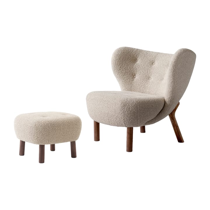 Little Petra VB1 armchair incl. pouffe ATD1 - Oiled walnut-Karakorum 003 - &Tradition