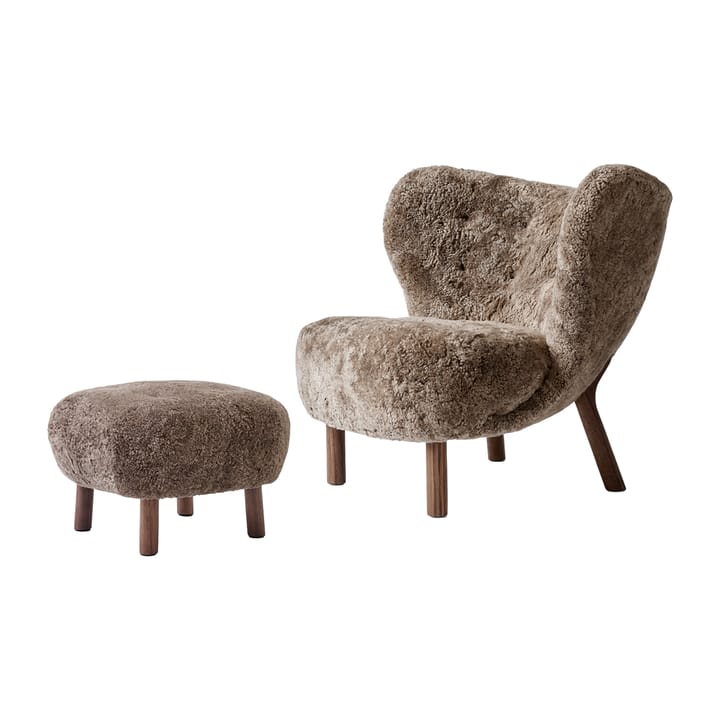 Little Petra VB1 armchair incl. pouffe ATD1 - Oiled walnut-Sahara - &Tradition