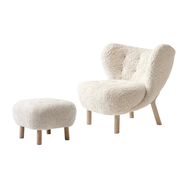 Little Petra VB1 armchair incl. pouffe ATD1 - White oiled oak-Moonlight - &Tradition