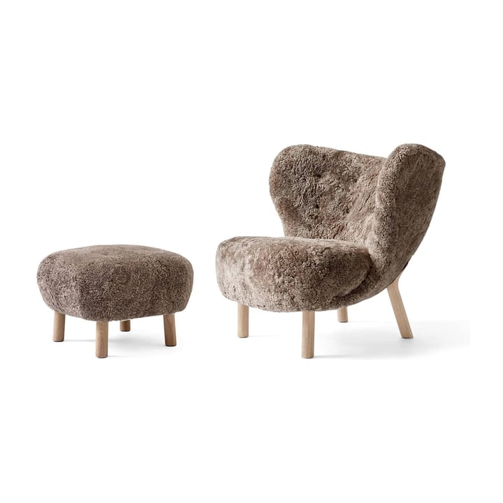 Little Petra VB1 armchair incl. pouffe ATD1 - White-oiled oak - Sahara - &Tradition